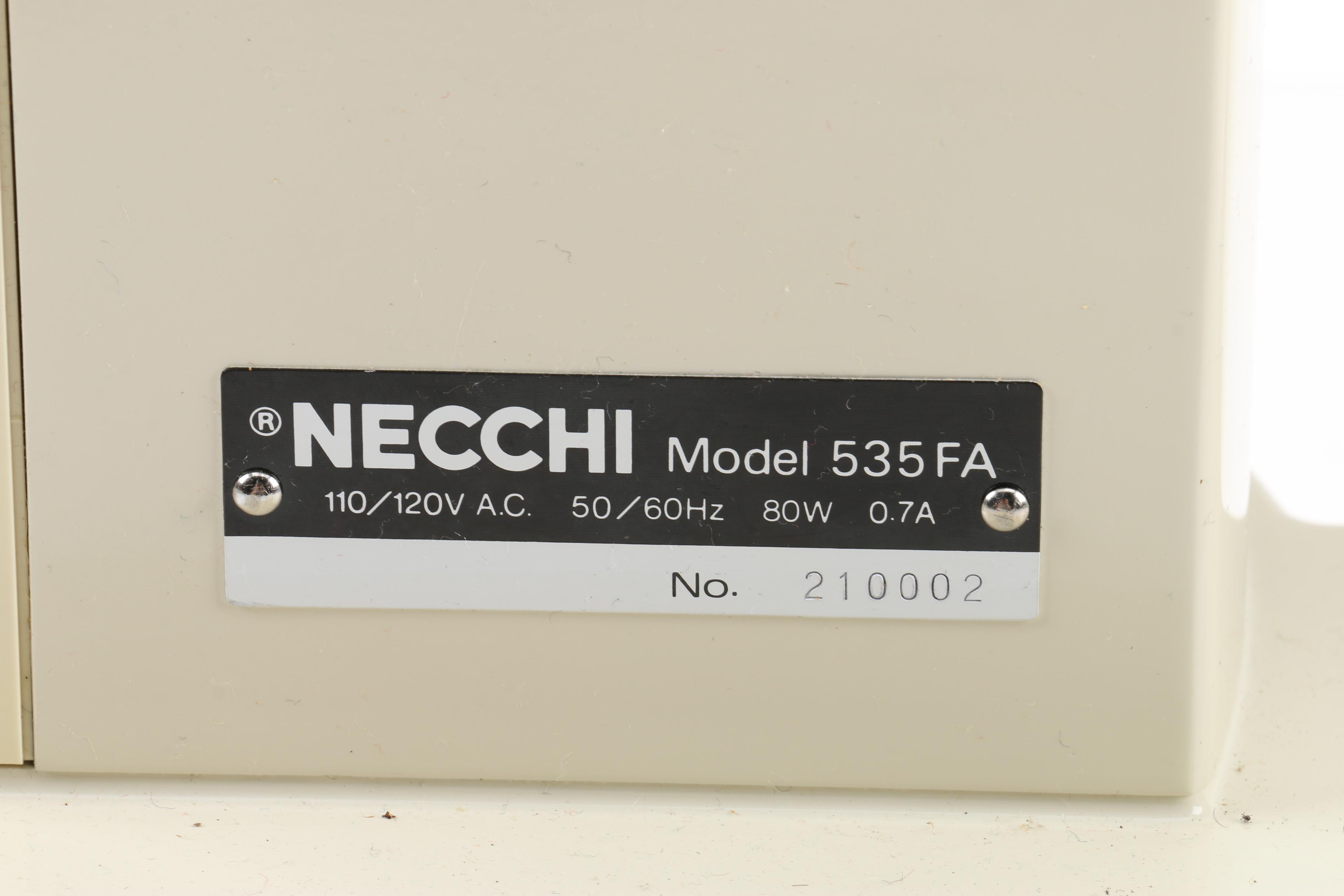 Necchi Model 535FA Sewing Machine with Case and Accessories