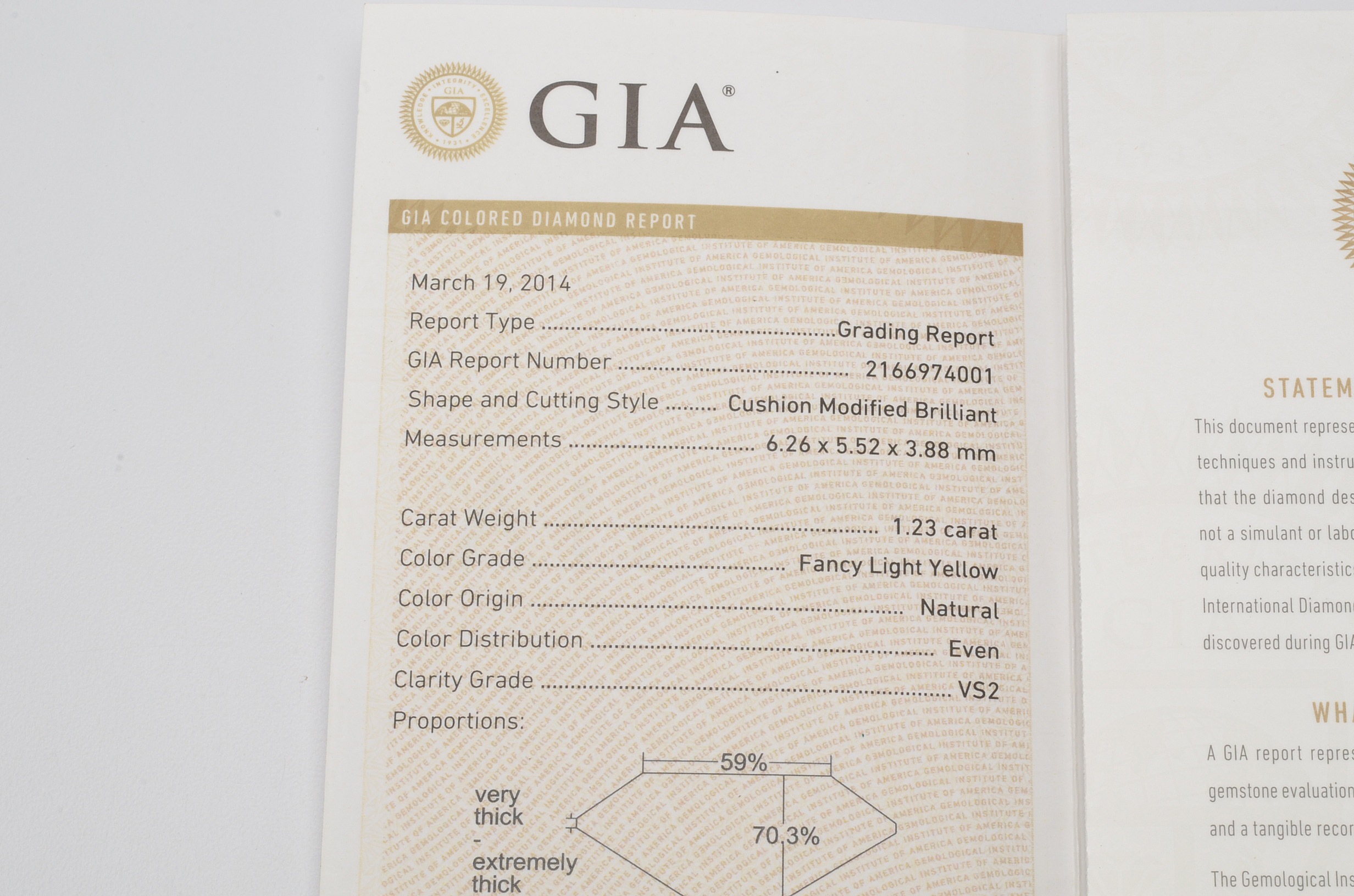 14K Yellow Gold 1.48 CTW Diamond Ring with GIA Certificate