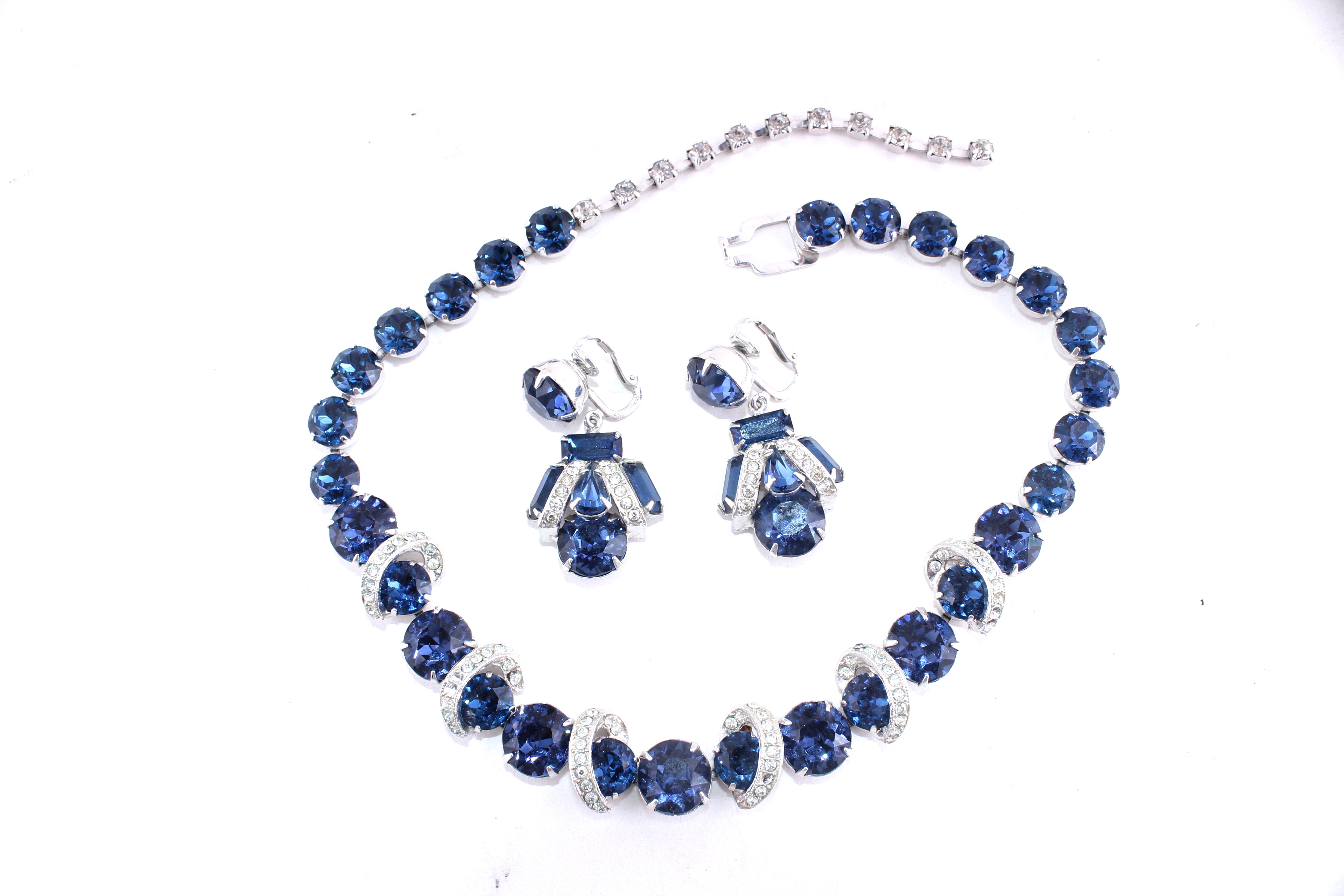 Assorted Dark Blue Rhinestone Jewelry