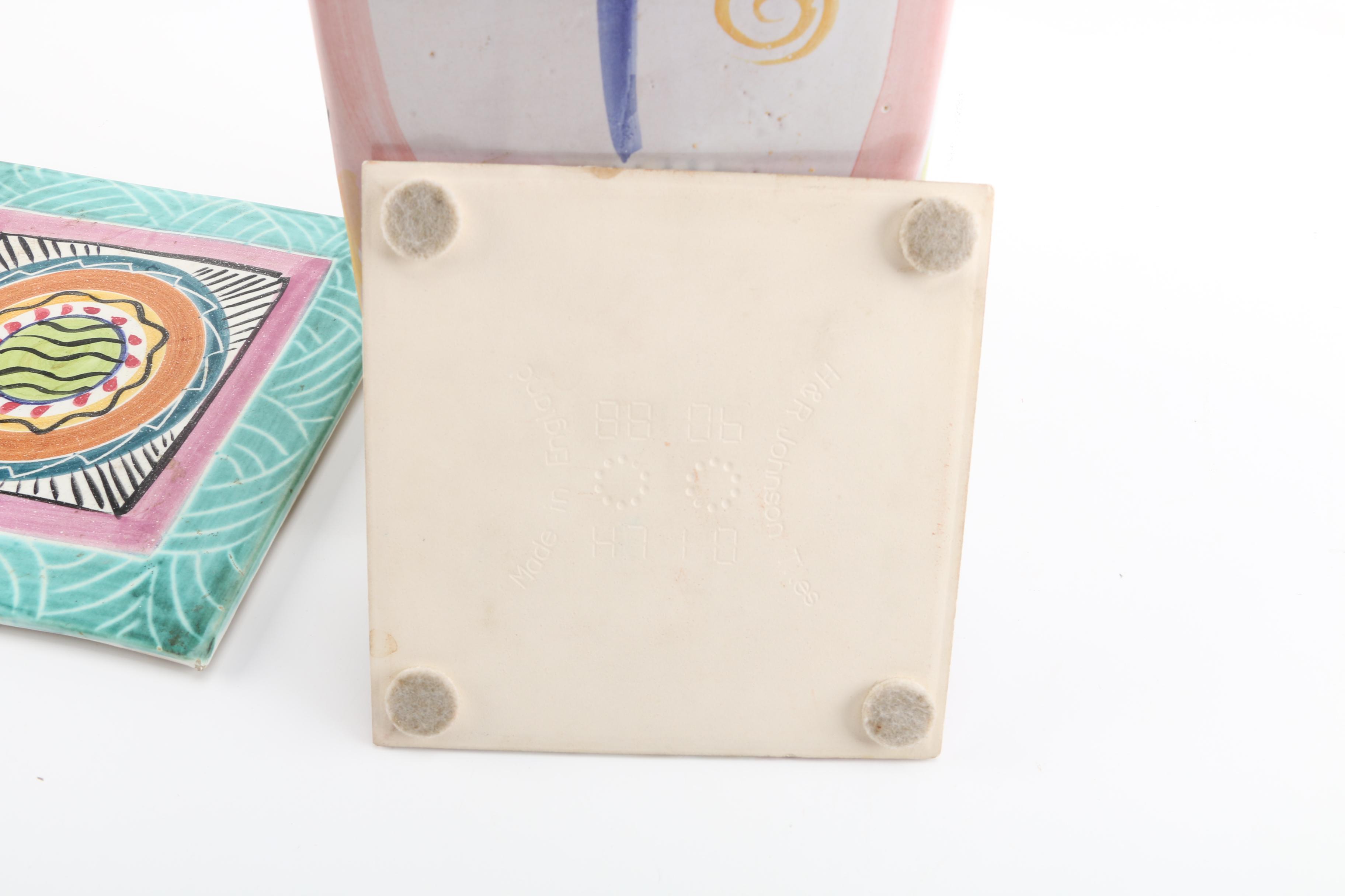 Mary George Kronstadt Earthenware Vase and H&R Johnson Tiles