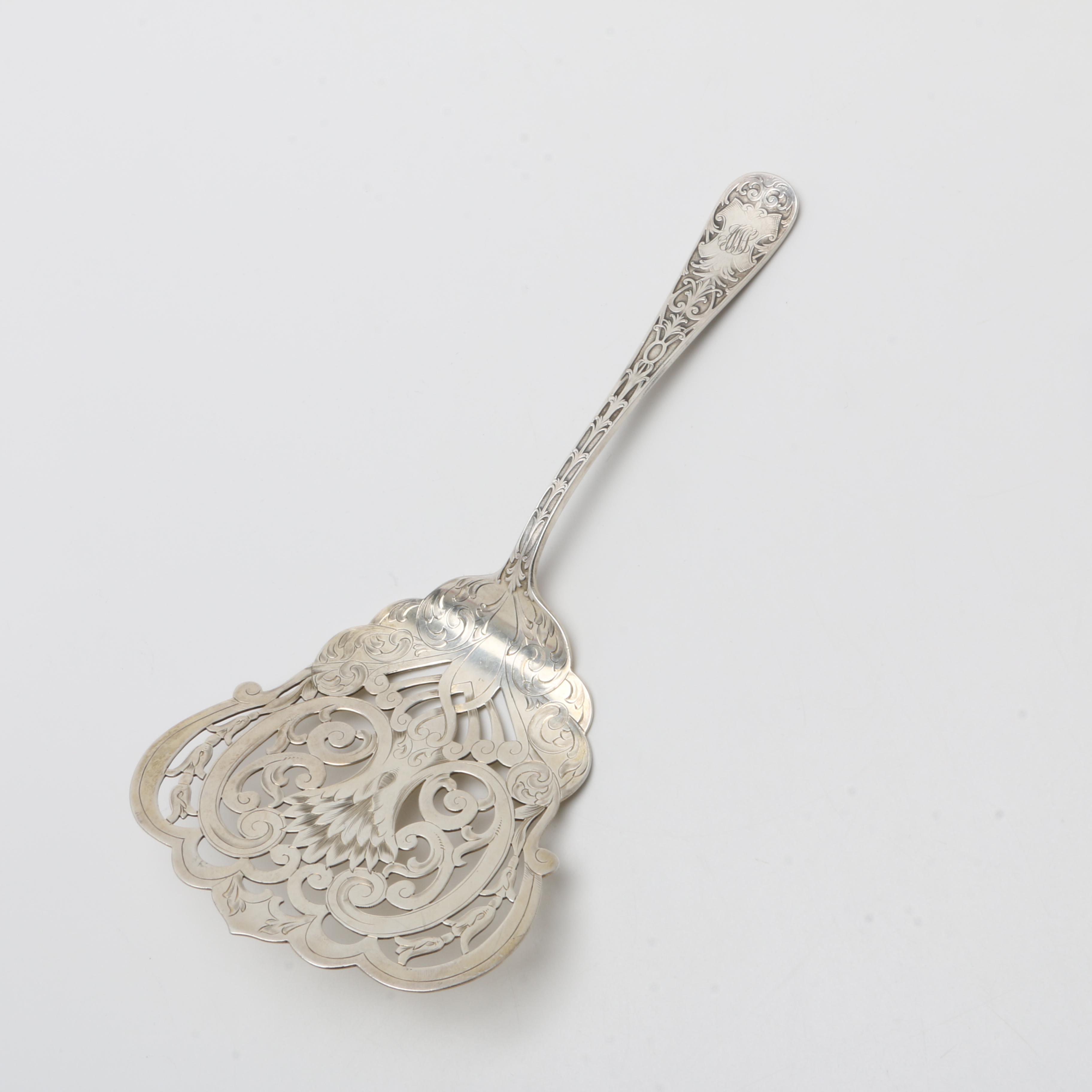 Antique Mauser Mfg Co Sterling Silver Pierced Asparagus Server