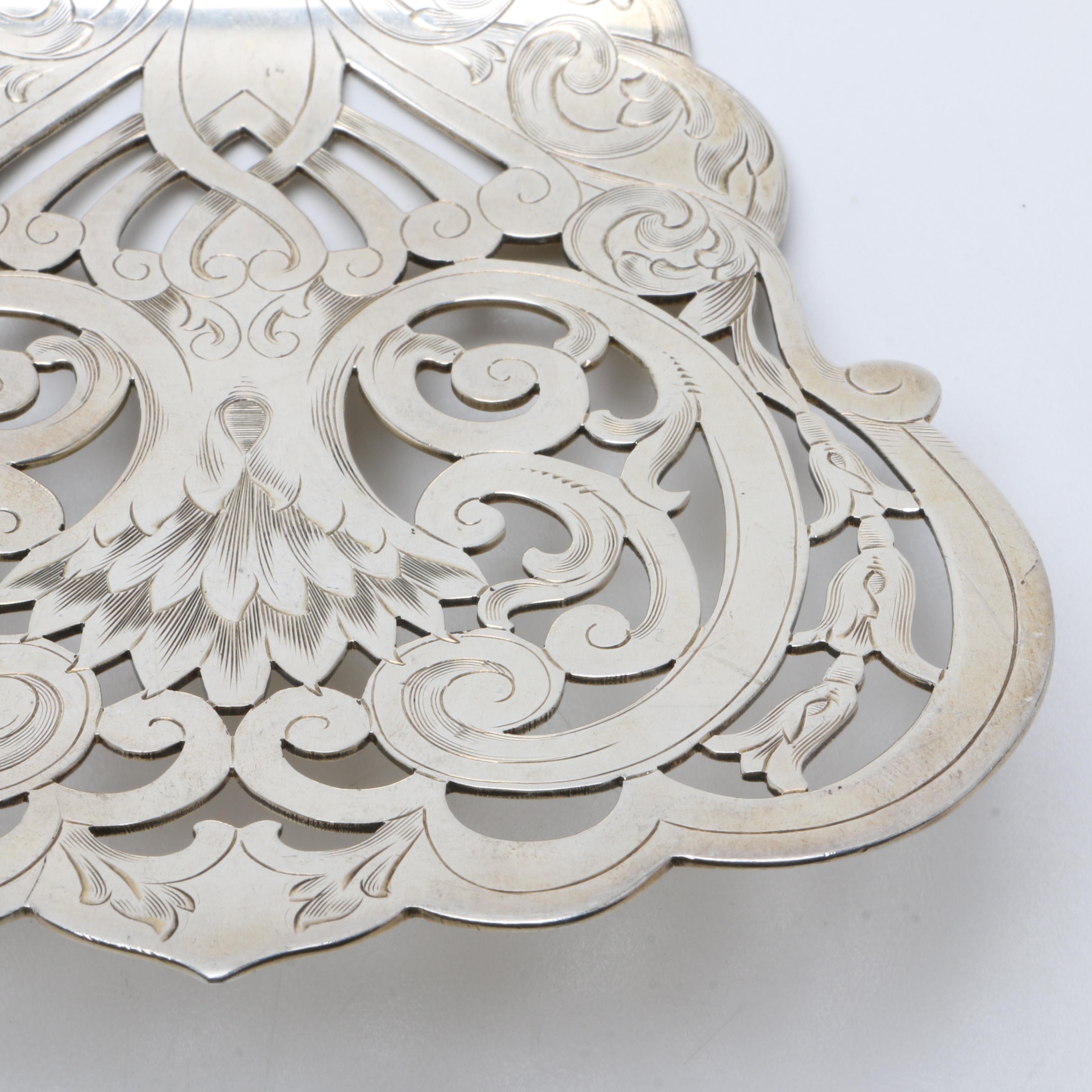 Antique Mauser Mfg Co Sterling Silver Pierced Asparagus Server