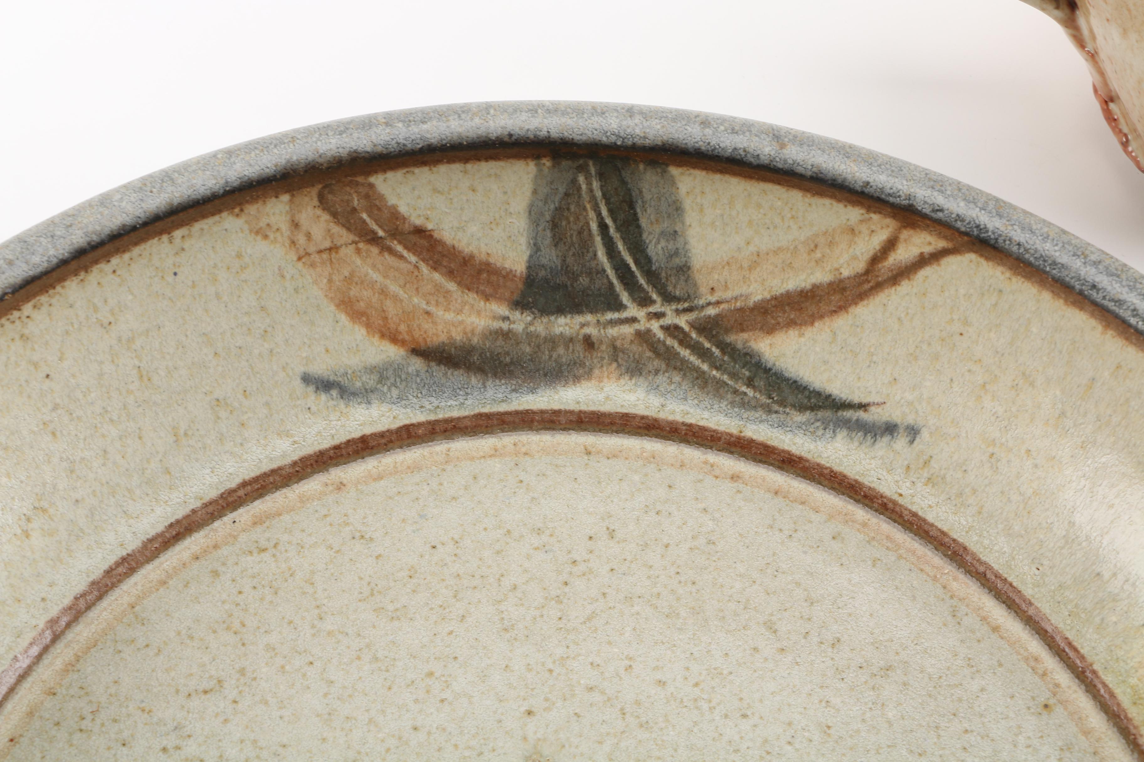 Signed Mary George Kronstadt Thrown Stoneware Bowl with Teapot