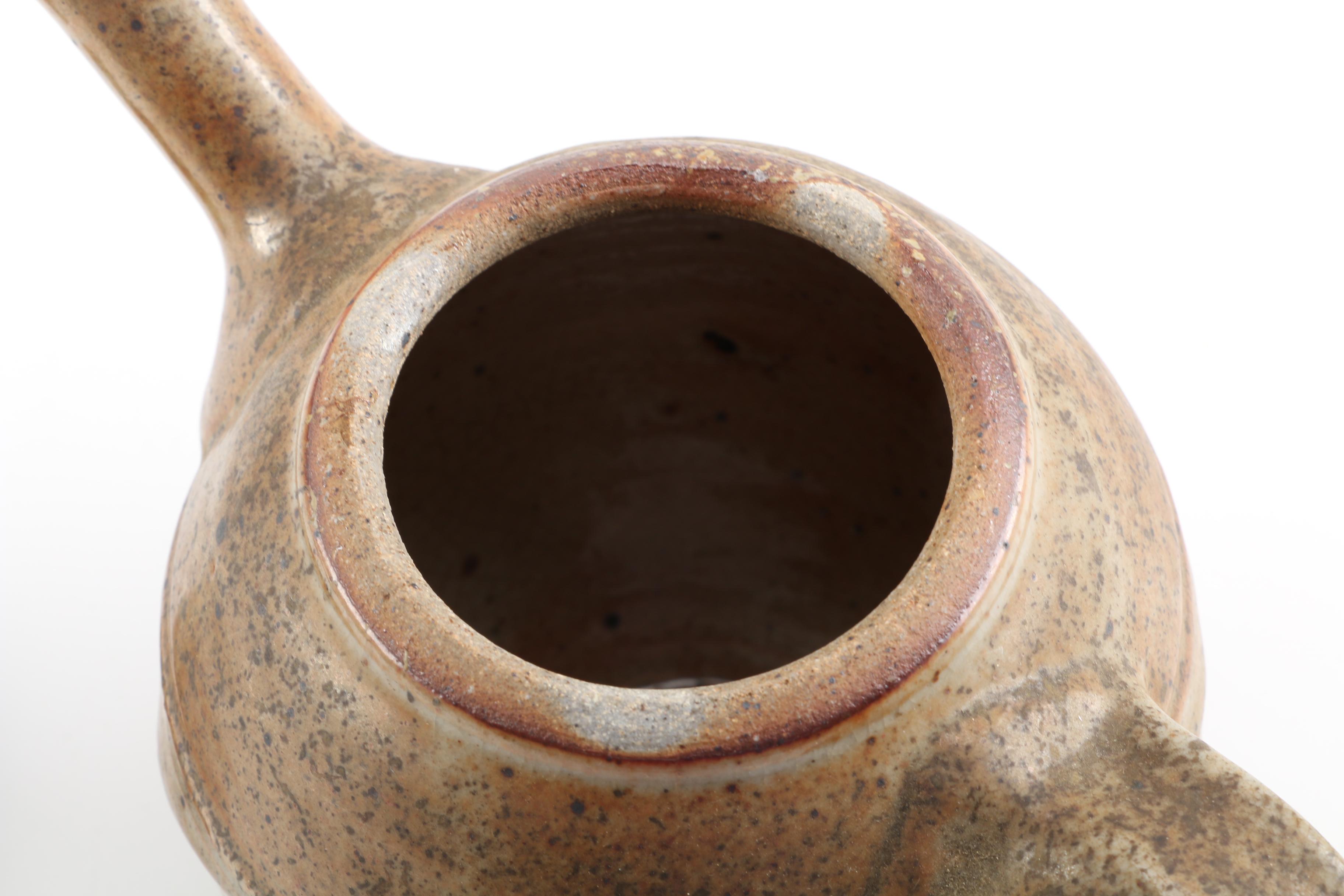 Signed Mary George Kronstadt Thrown Stoneware Bowl with Teapot