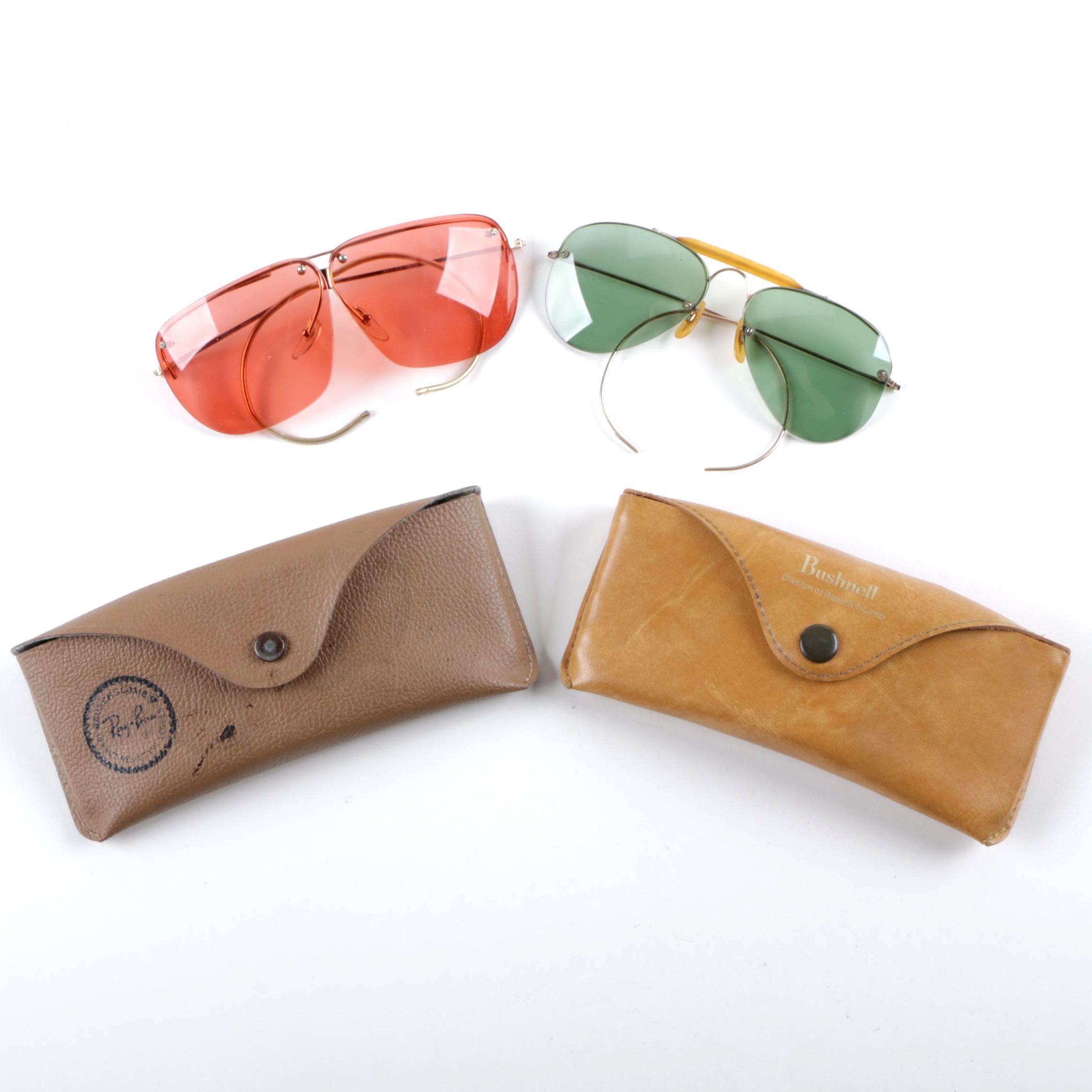 Vintage Shuron Gold Filled Aviator Sunglasses and Tasco Shooting Eyeglasses