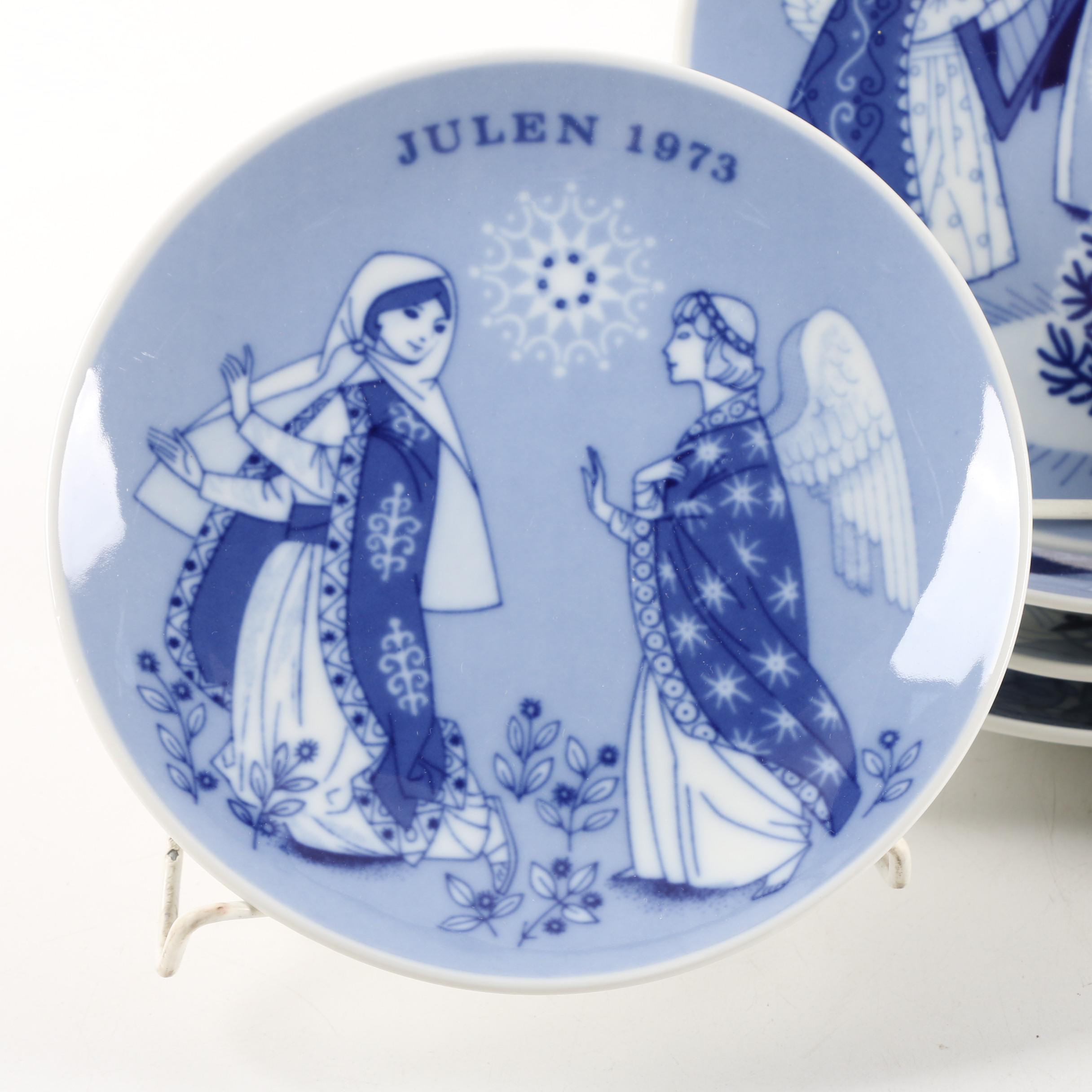 1970s Norwegian Porsgrund Porcelain Christmas Collector Plates