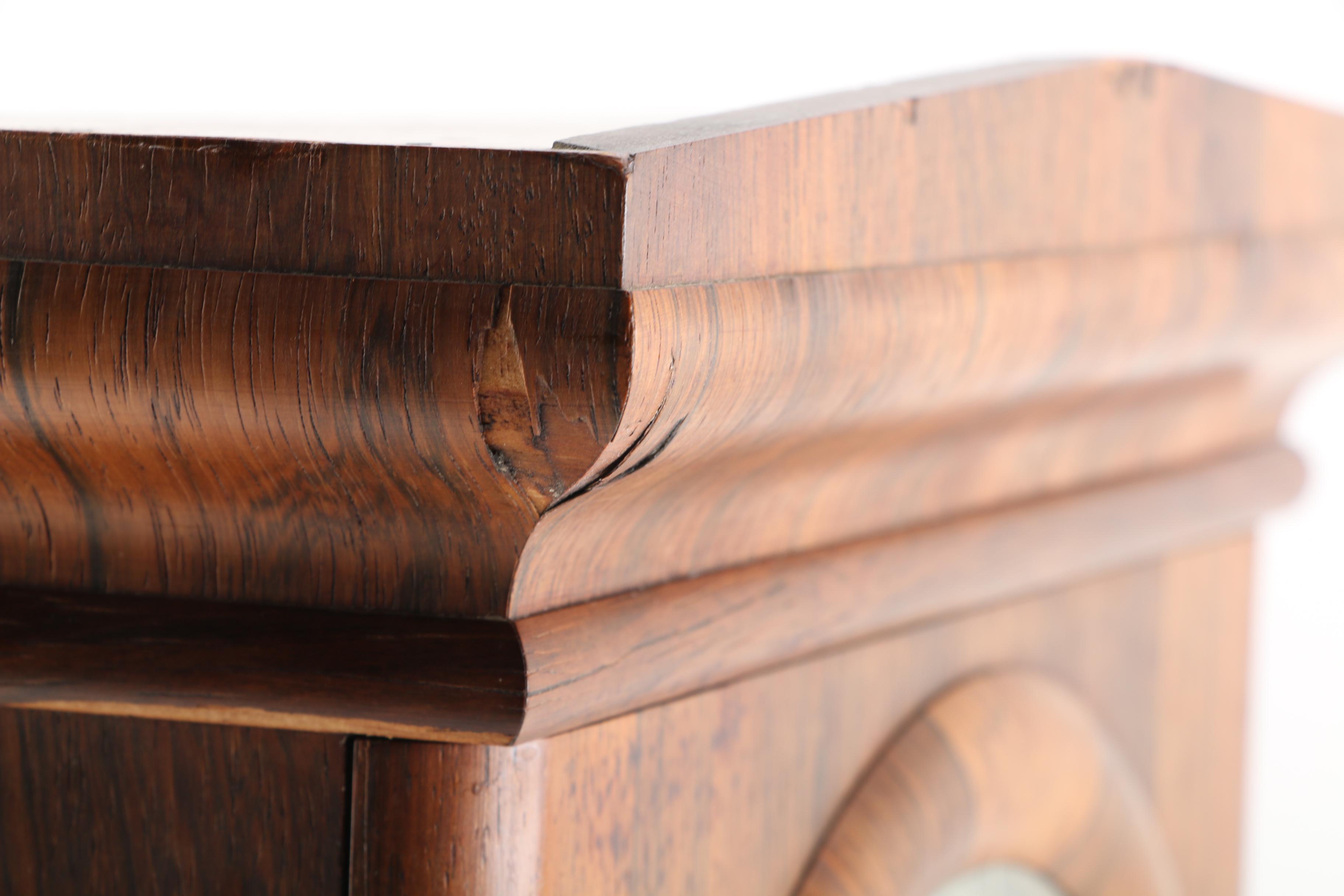 19th Century Seth Thomas Rosewood and Walnut Wall Clock and Calendar