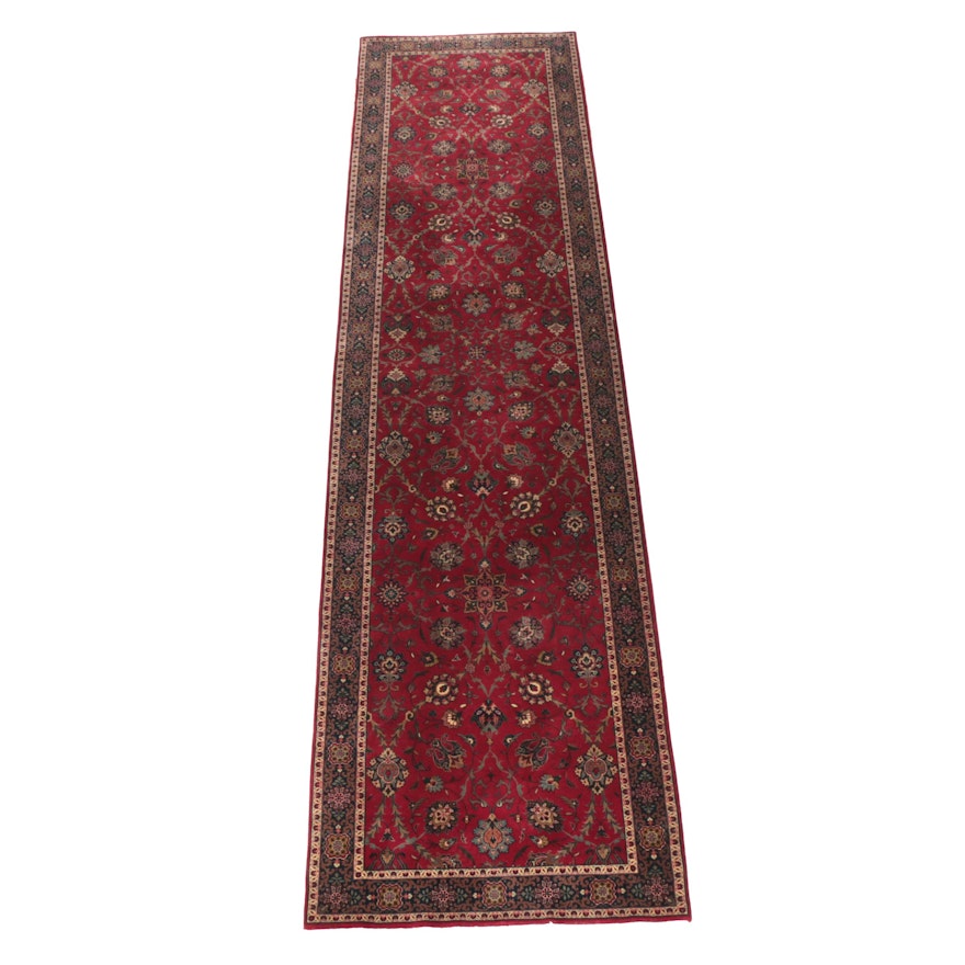 Hand-Knotted Indo-Persian Tabriz Style Wool Palace Sized Runner