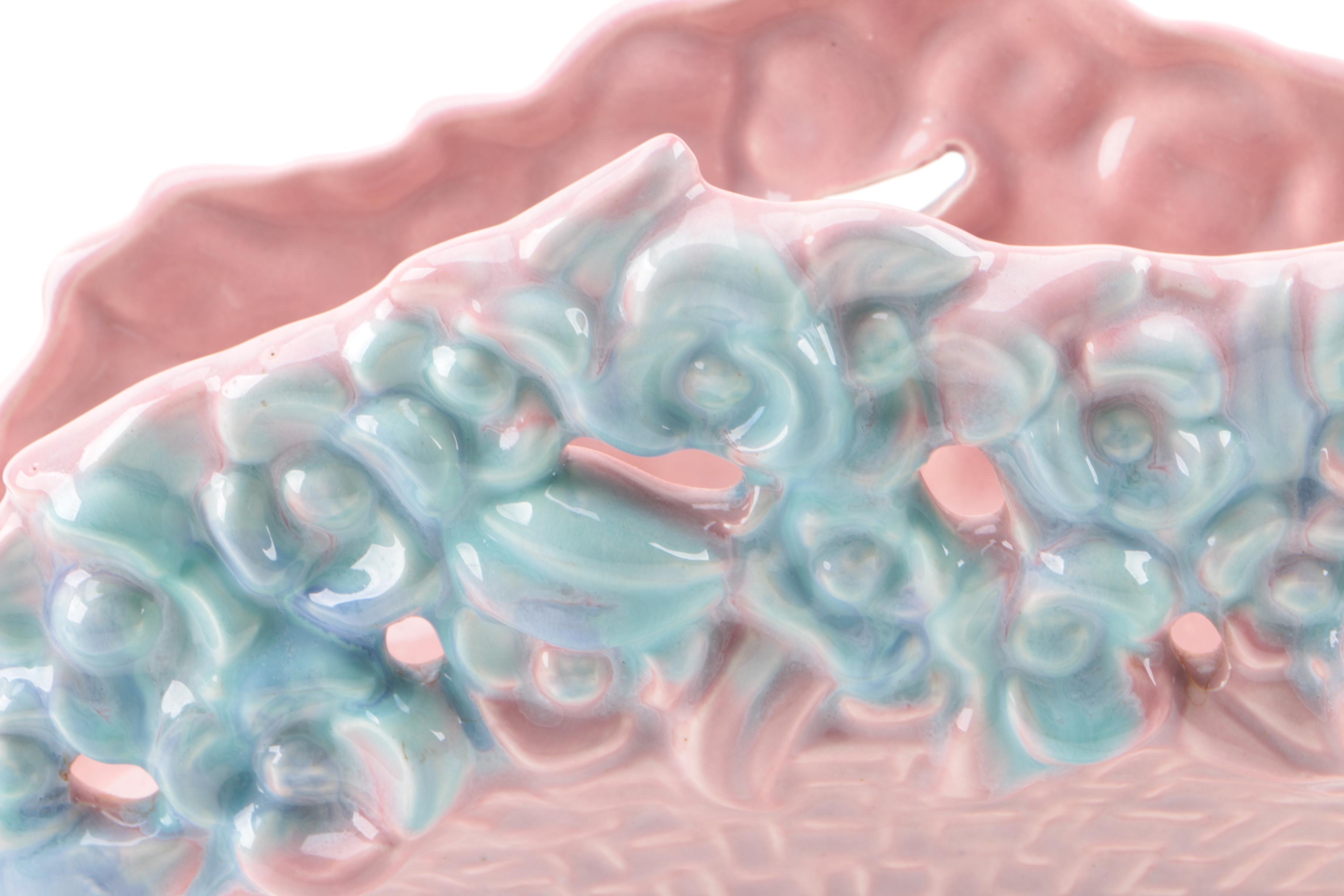 Royal Haeger Pottery Flower Basket Fan Shaped Vase