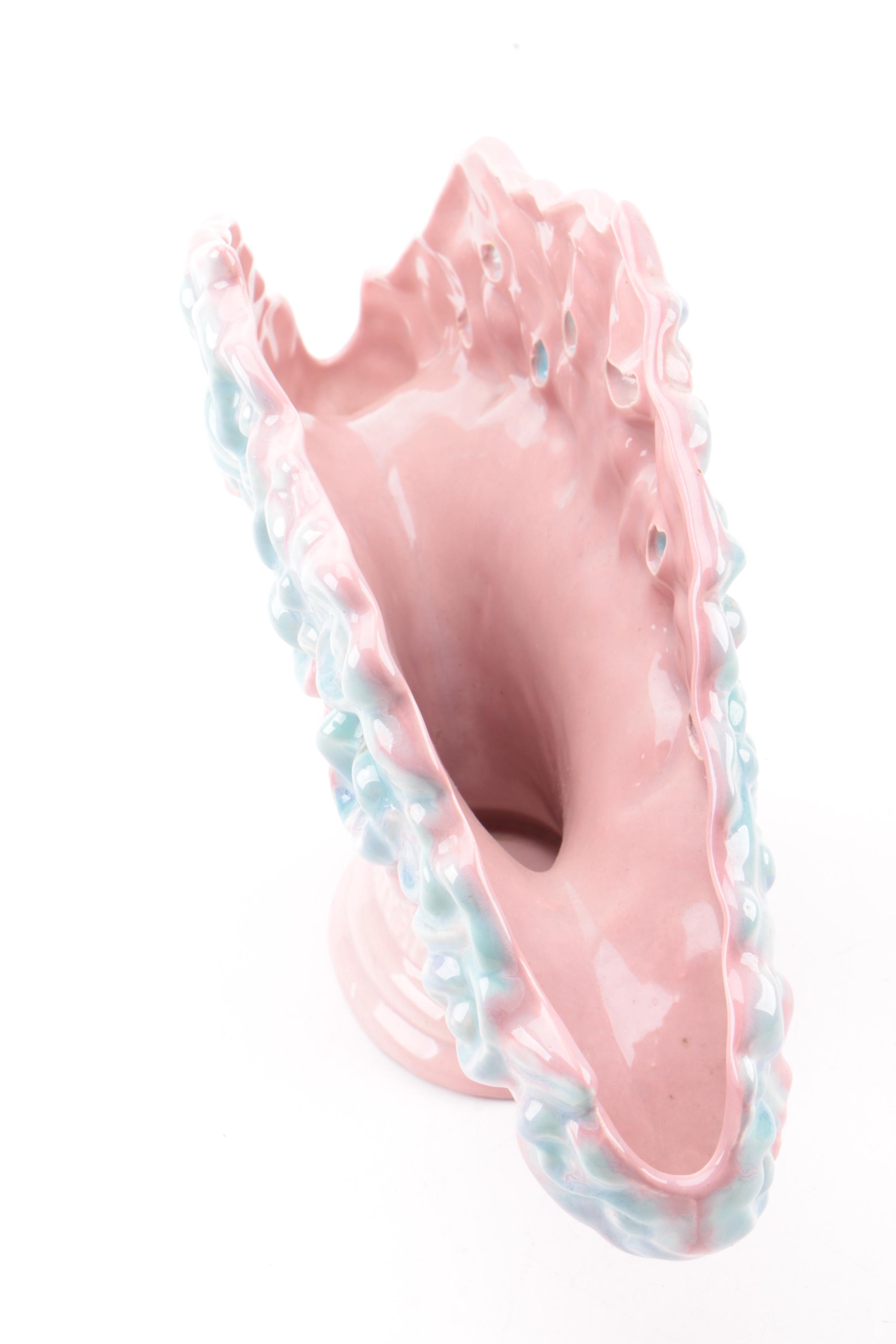 Royal Haeger Pottery Flower Basket Fan Shaped Vase