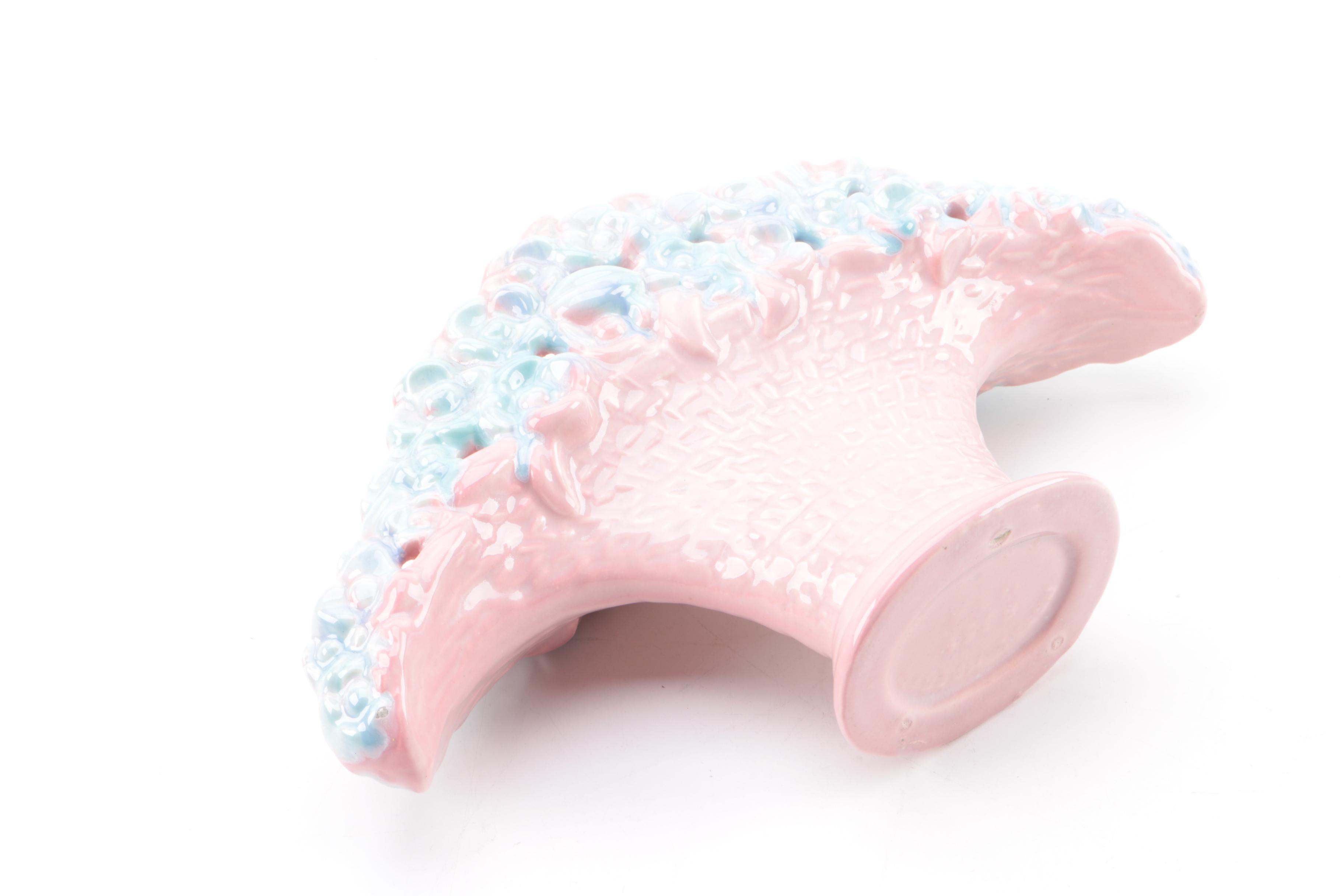 Royal Haeger Pottery Flower Basket Fan Shaped Vase