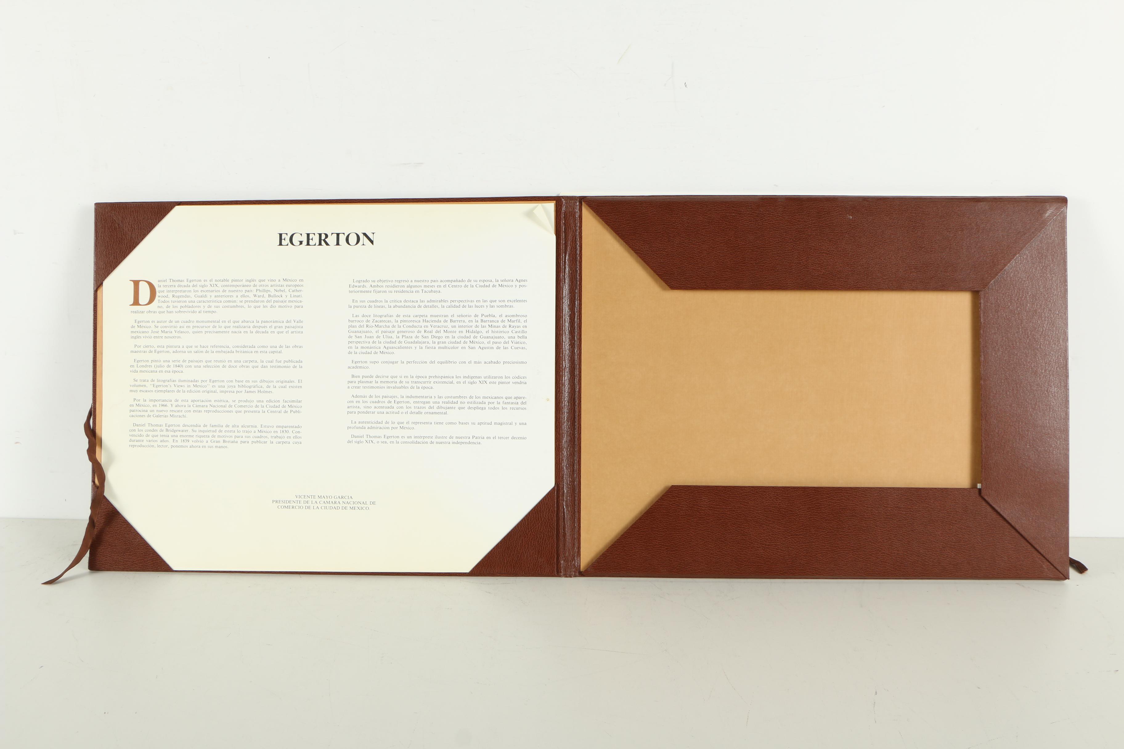 After D.T. Egerton Book Of Offset Lithograph Prints "Mexico 1840"