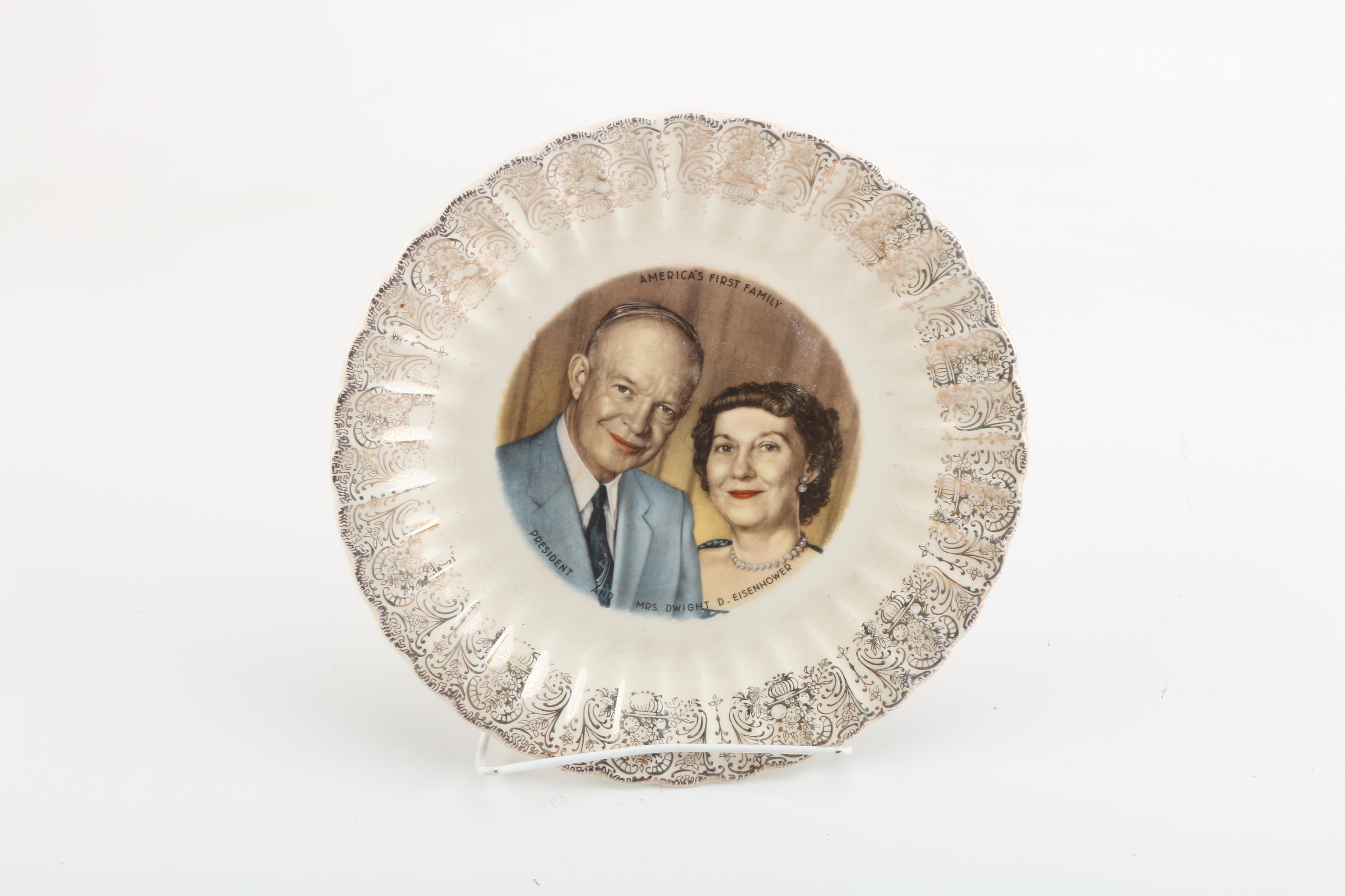 Political Memorabilia, Including Pinbacks, Eisenhower Plate and Ornaments