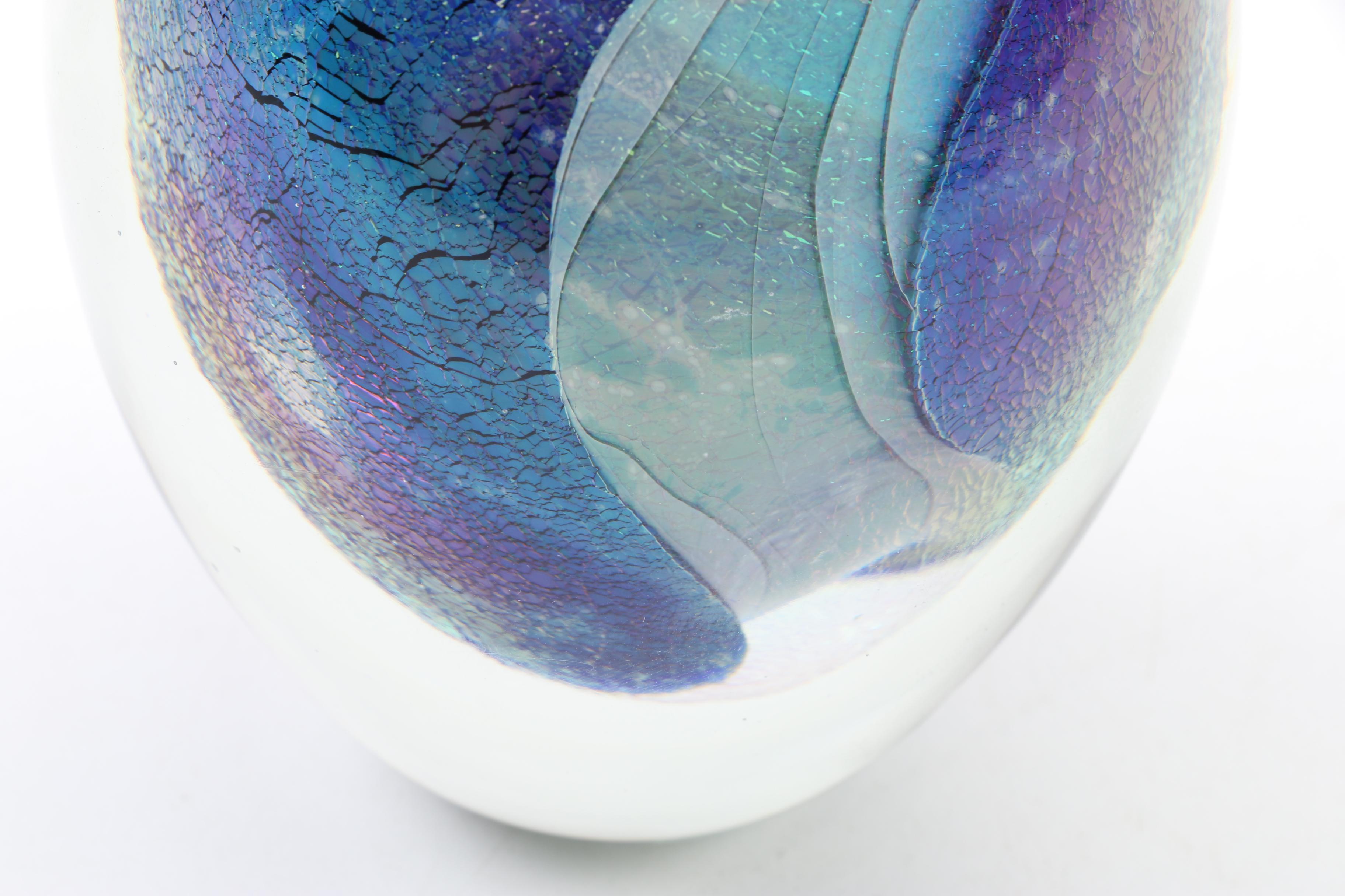 Vintage Iridescent Eickolt Art Glass Perfume Bottle ca. 1988