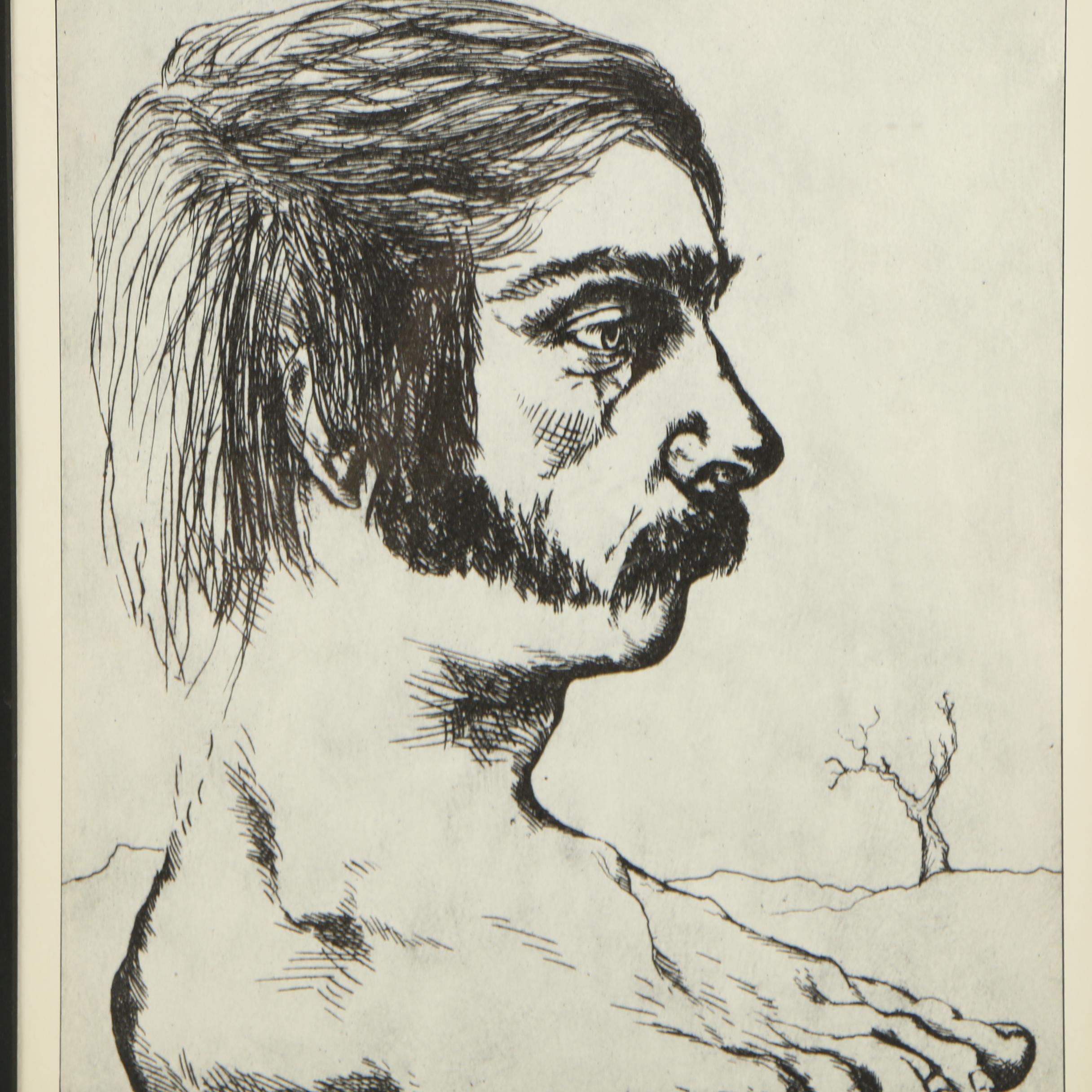 After Mary Alice Guthrie Vintage Halftone Print "Lex H"