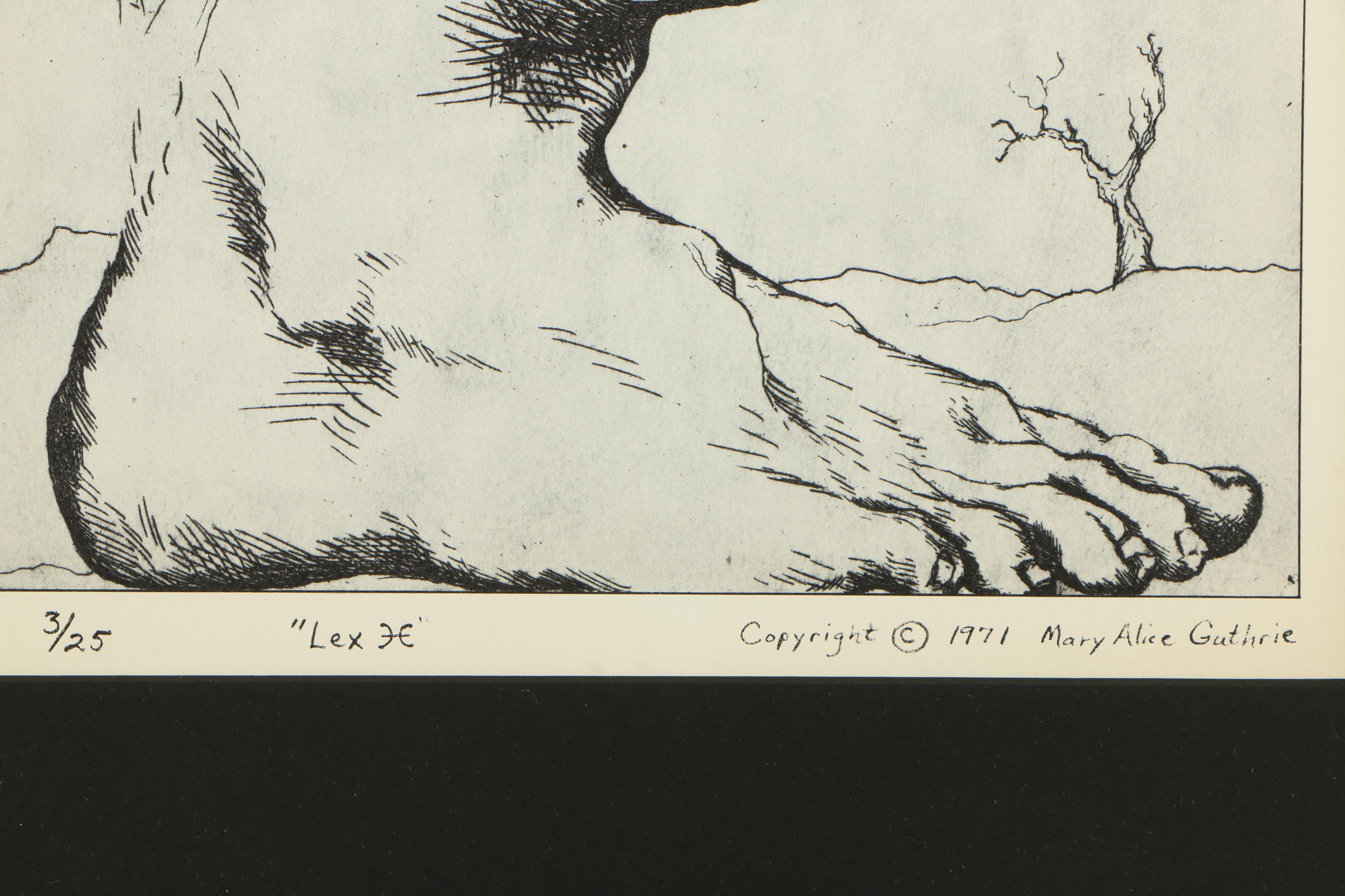 After Mary Alice Guthrie Vintage Halftone Print "Lex H"