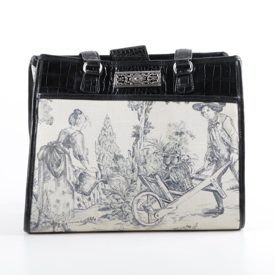 Brighton Martine Toile Canvas and Leather Tote