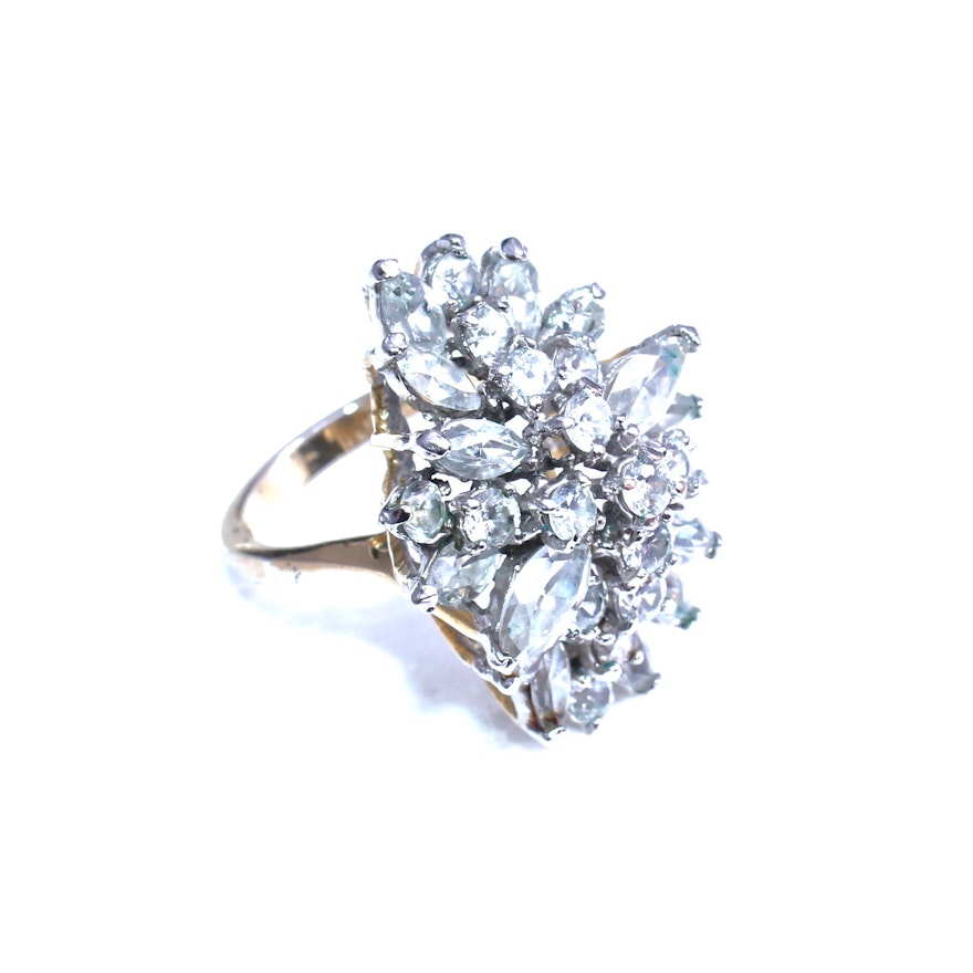 Sterling Silver Cubic Zirconia Cocktail Ring