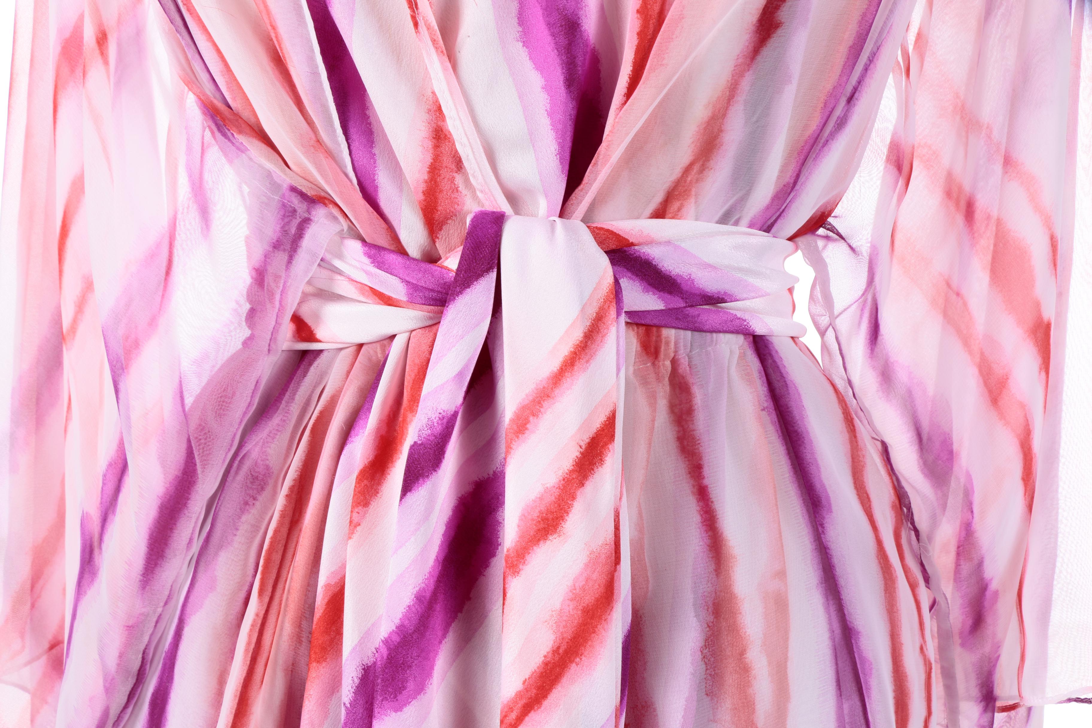 1970s Vintage Halston IV Halter Jumpsuit with Matching Sheer Kimono-Style Robe