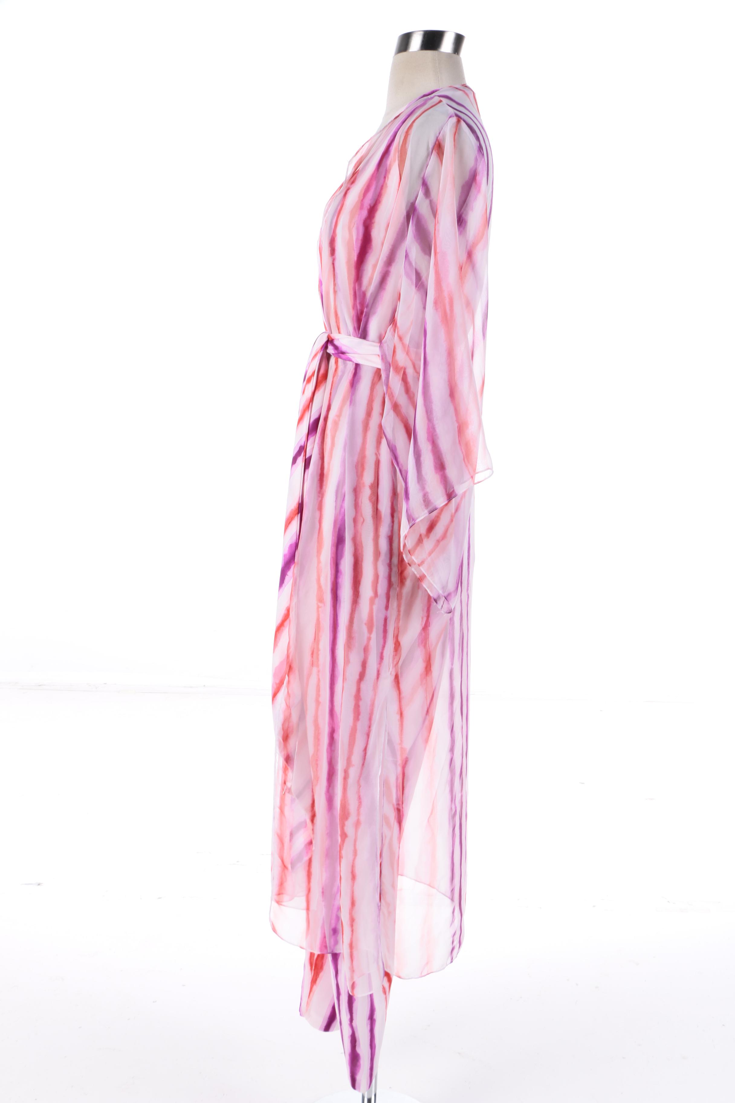 1970s Vintage Halston IV Halter Jumpsuit with Matching Sheer Kimono-Style Robe