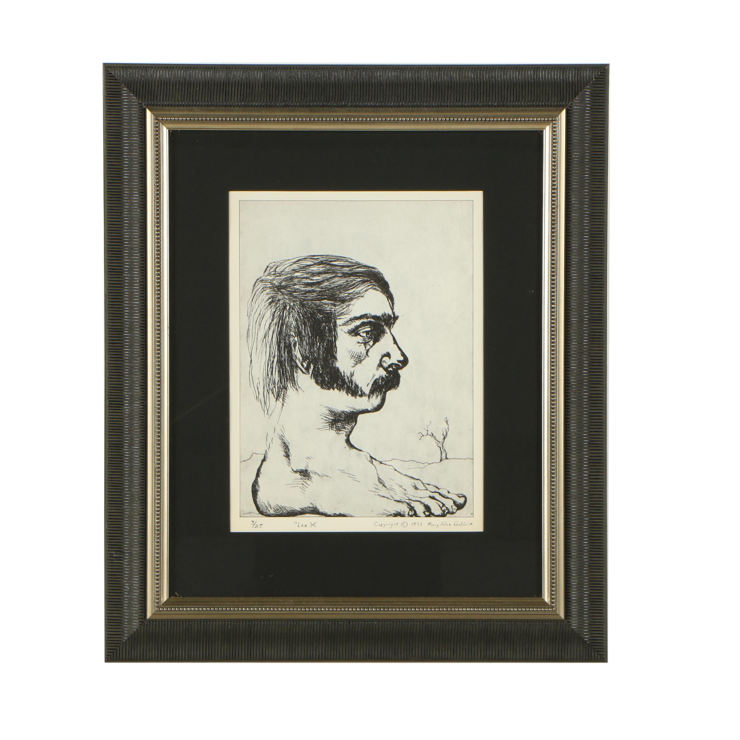 After Mary Alice Guthrie Vintage Halftone Print "Lex H"