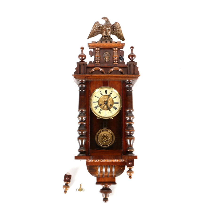 Viennese Style Wooden Wall Clock