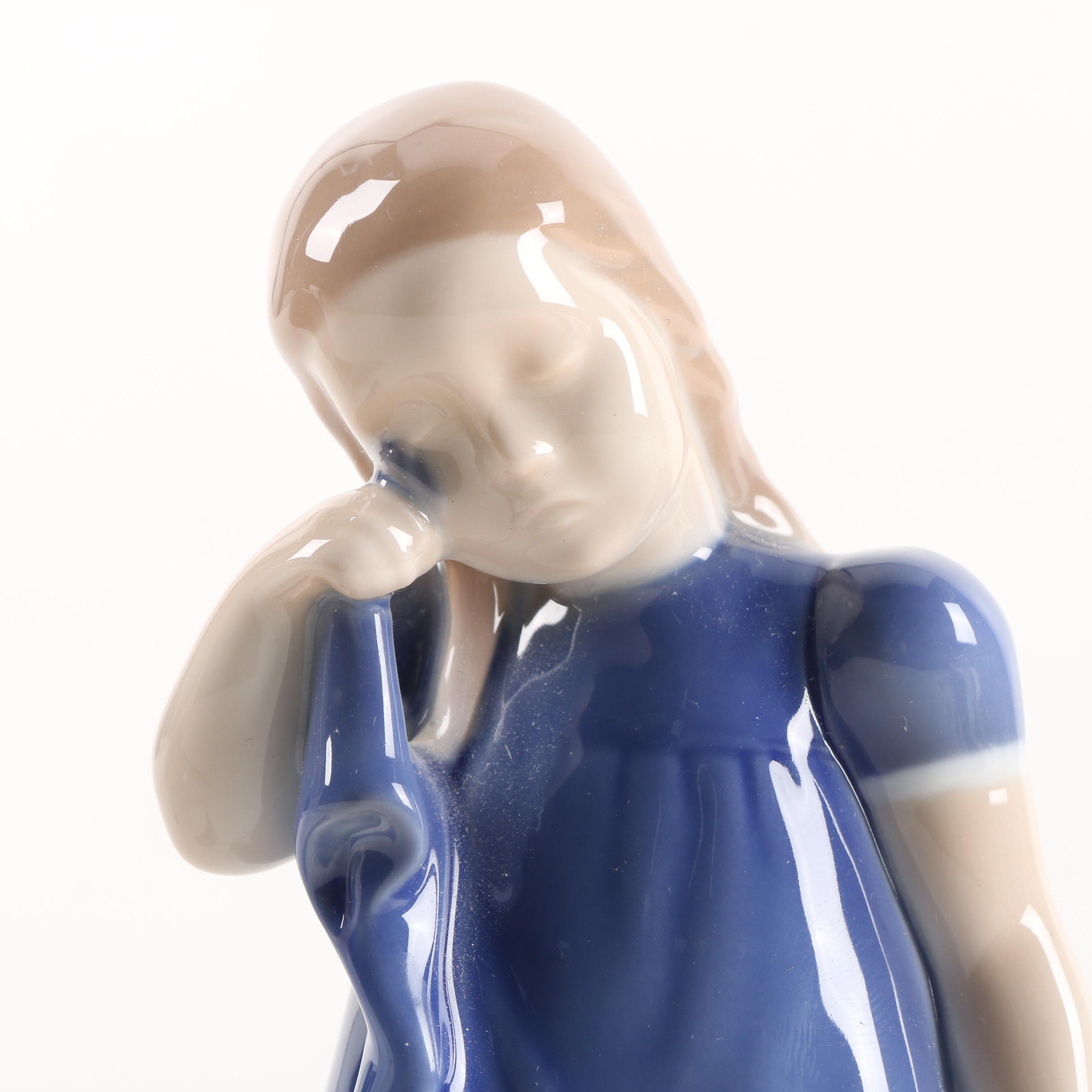 B&G "Little Boy Tiny Tot" and Girl Crying Over Spilled Milk" Figurines