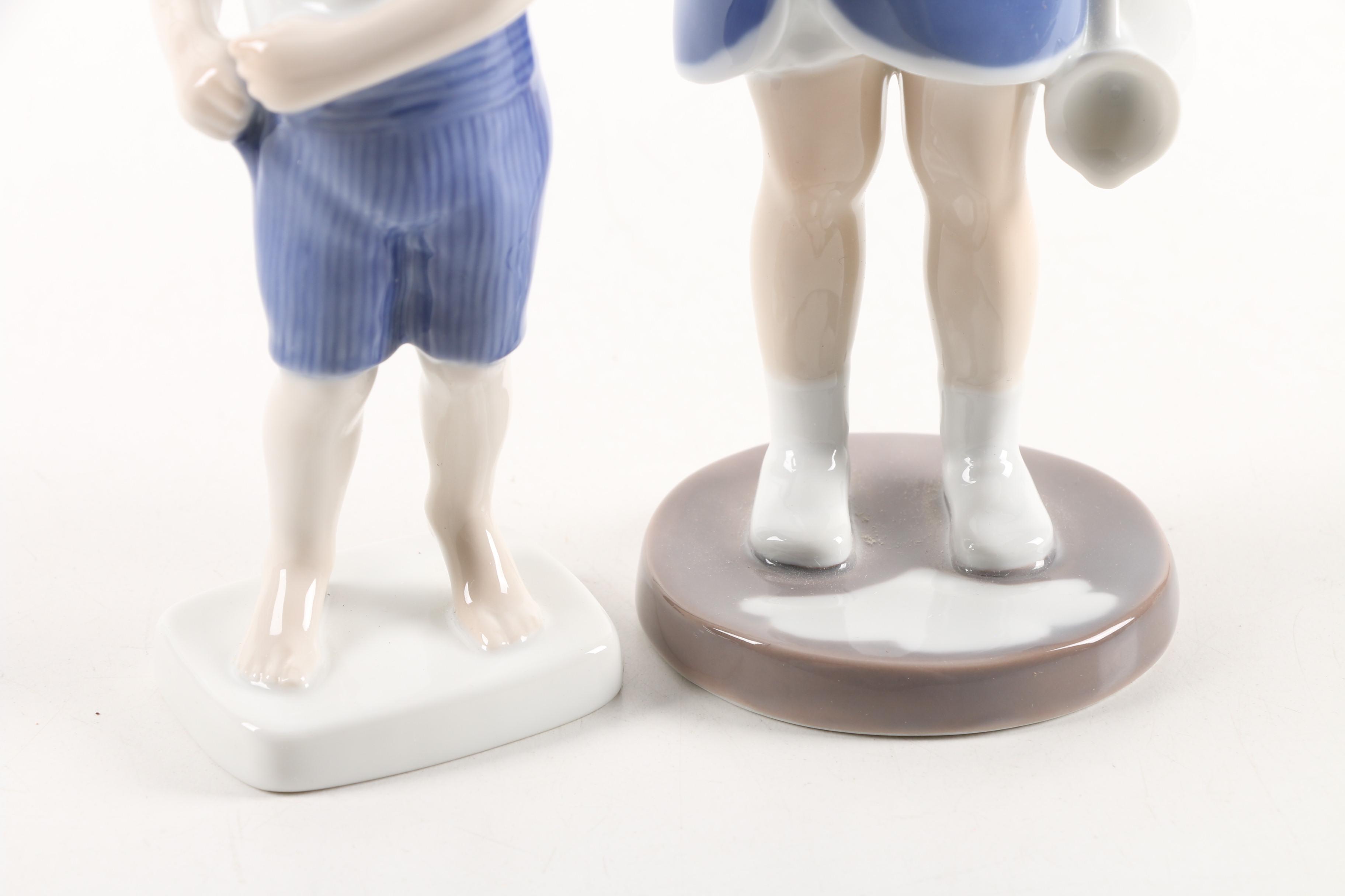 B&G "Little Boy Tiny Tot" and Girl Crying Over Spilled Milk" Figurines