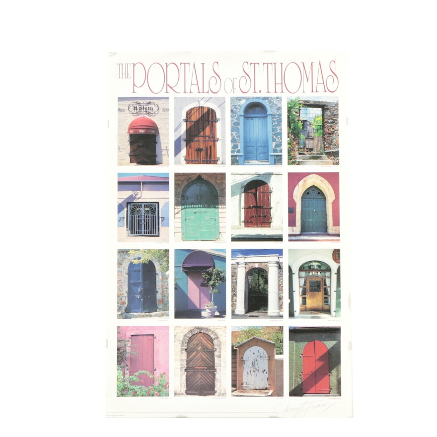 Vintage Offset Lithograph Poster "The Portals Of St. Thomas"