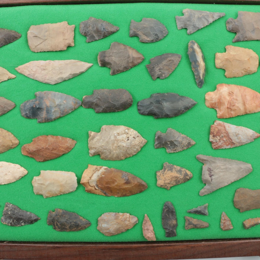 Collection of Forty-Five Bifacial Chert Points