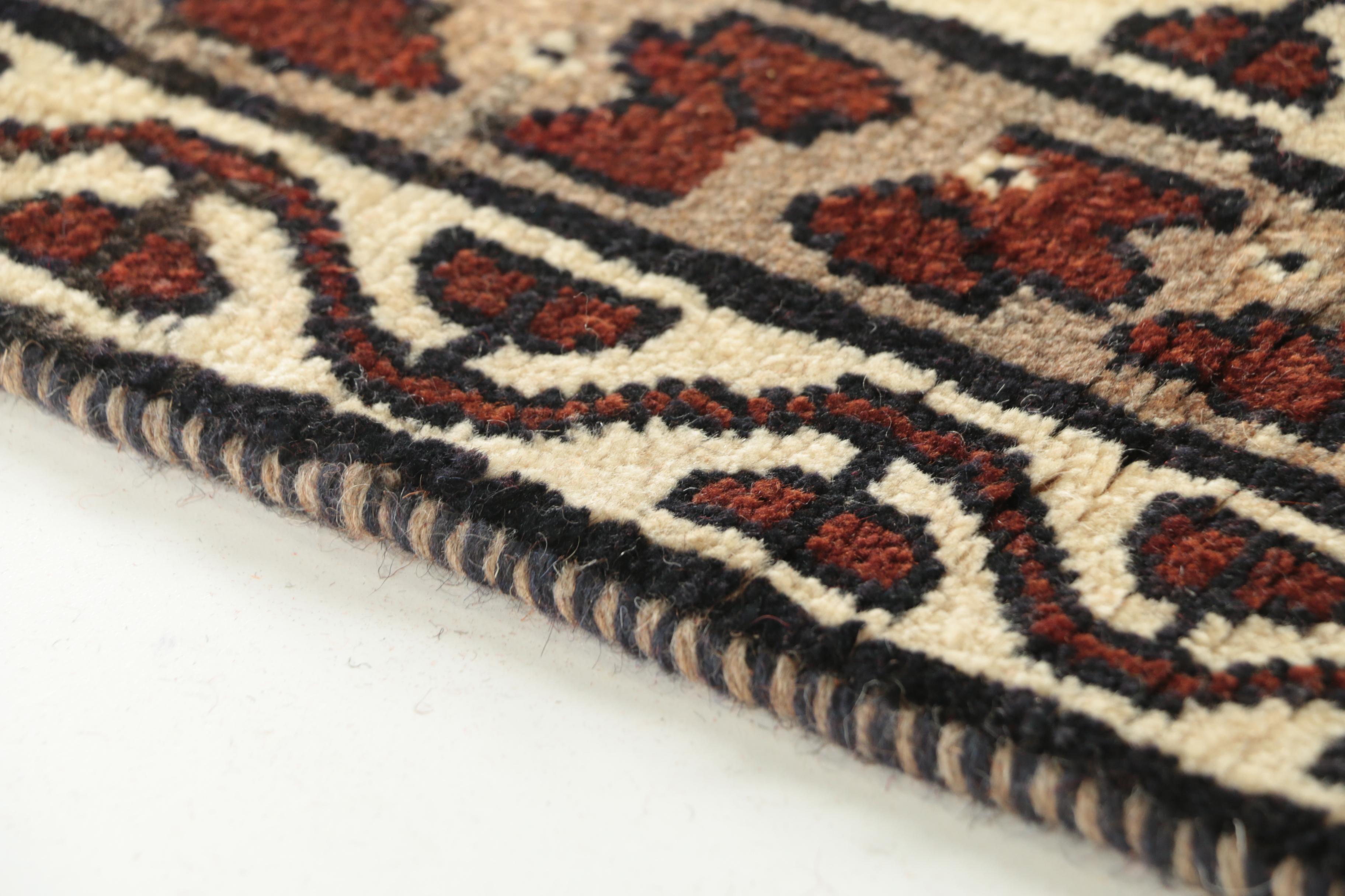 Hand-Knotted Inscribed Persian "Village" Wool Long Rug
