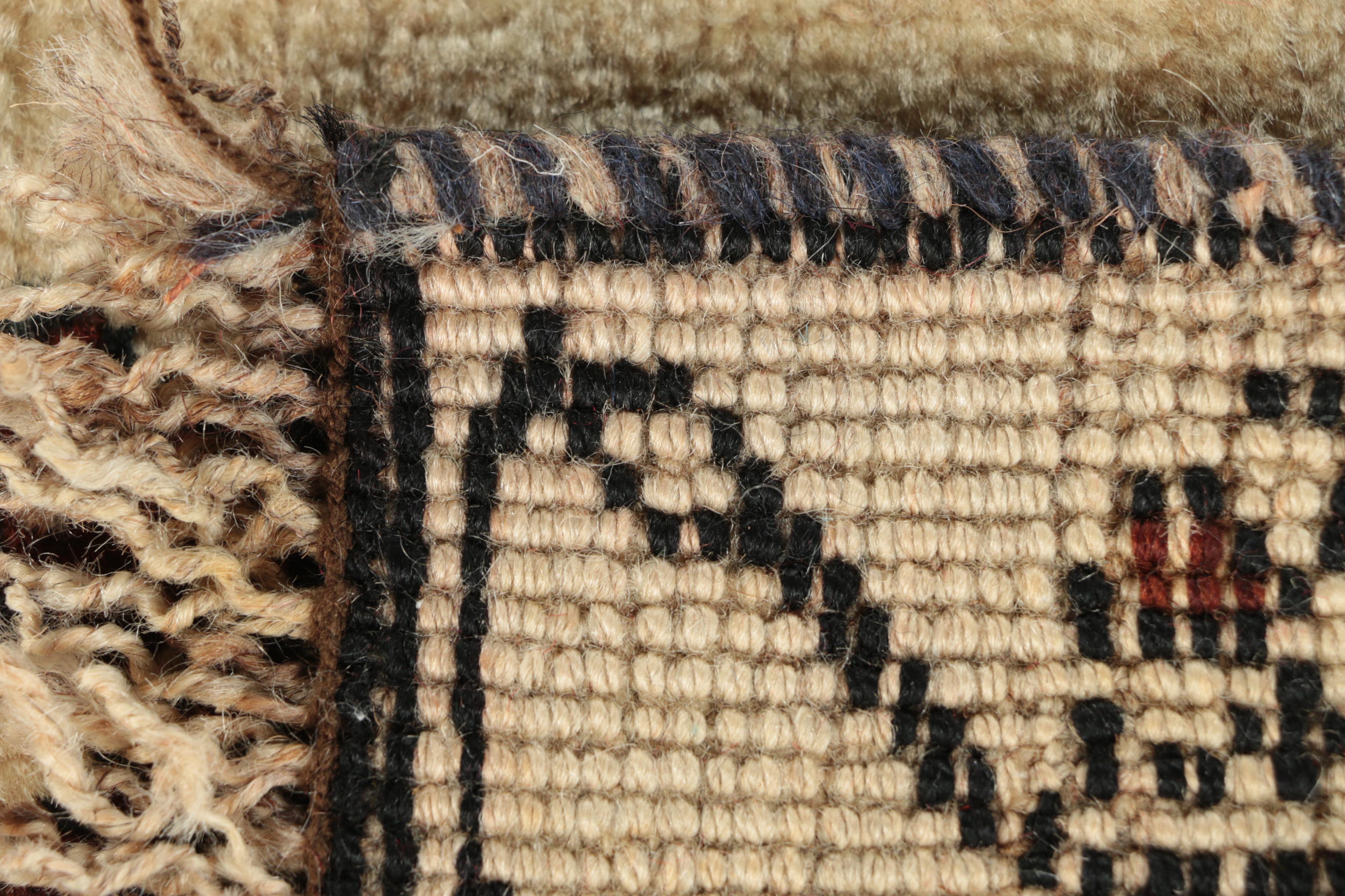 Hand-Knotted Inscribed Persian "Village" Wool Long Rug