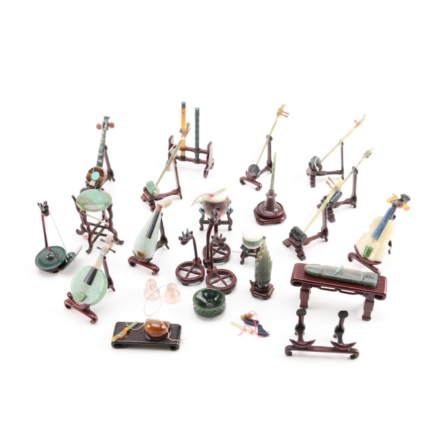 Miniature Chinese Carved Stone Instruments