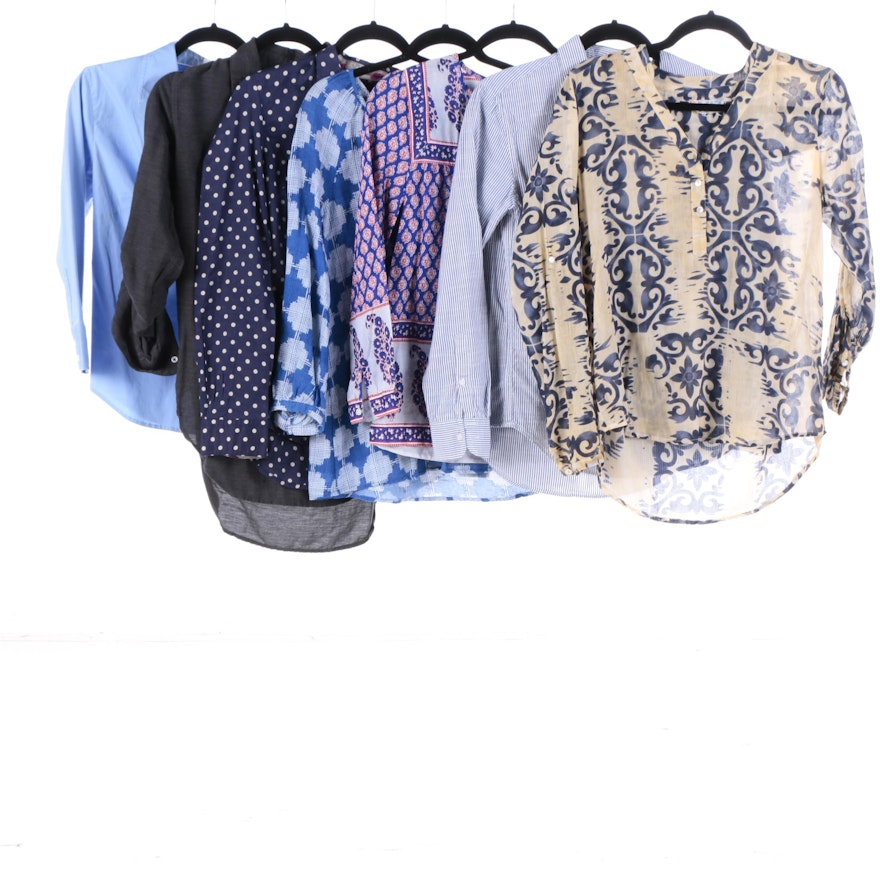 Women's Shirts in Prints and Solids Featuring J. Crew, Gap, Dolma