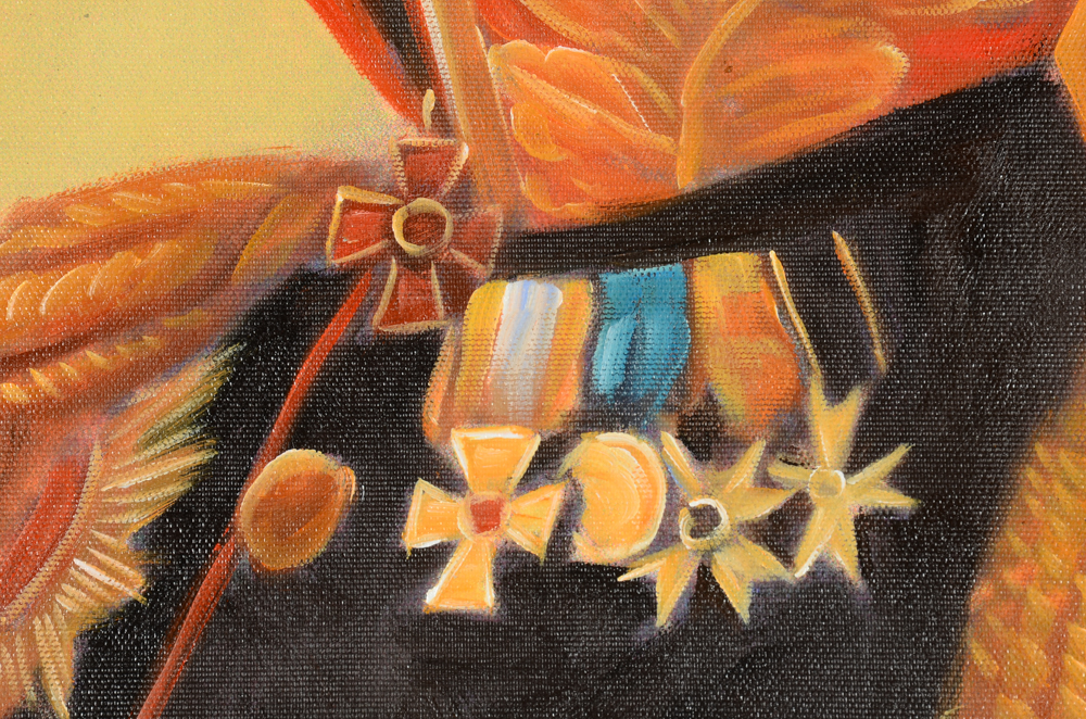 Oil Painting on Canvas of Bill Murray in Military Uniform