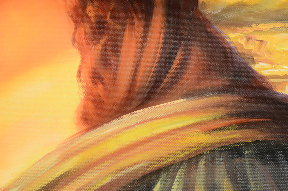 Oil Painting on Canvas of Mr. Bean as the Mona Lisa