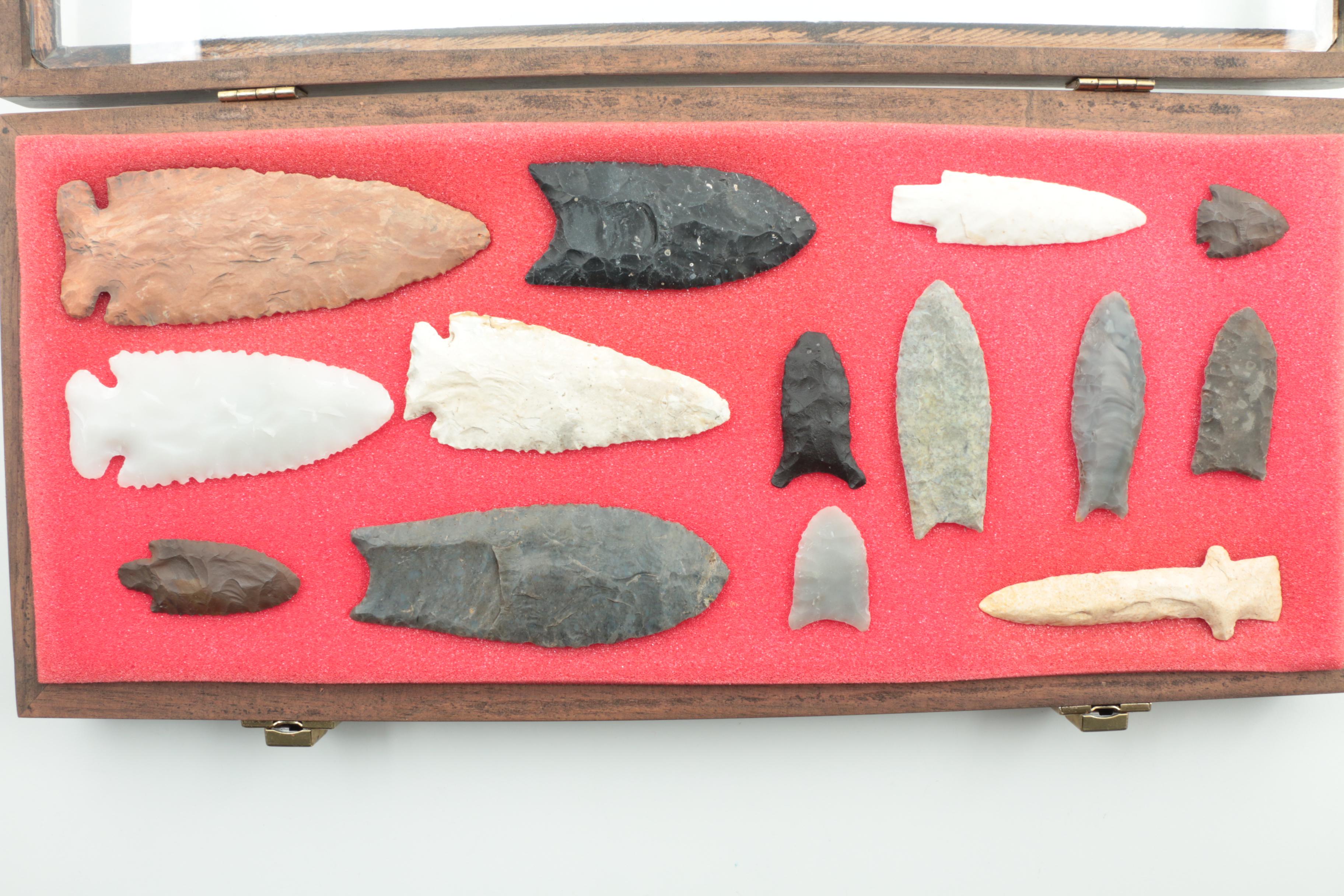 Collection of Twenty-One Contemporary Bifacial Chert Points