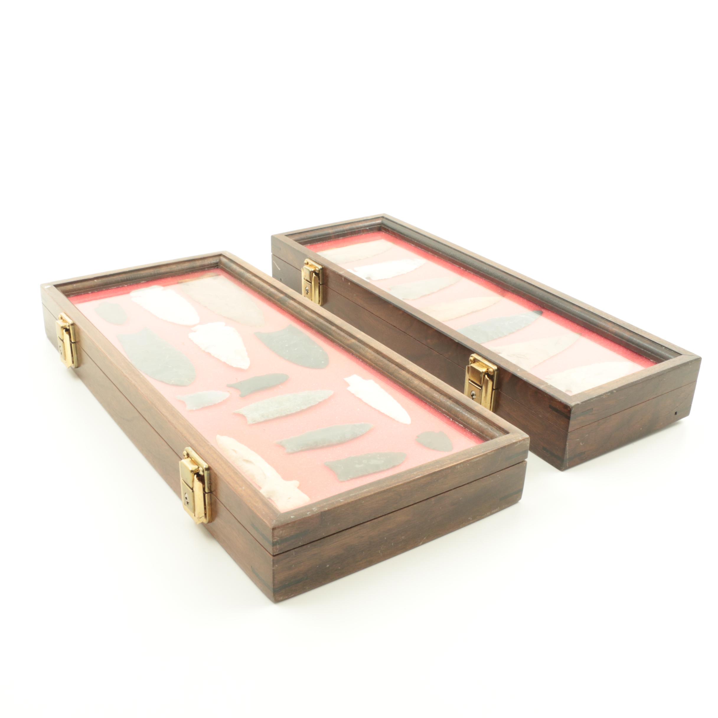 Collection of Twenty-One Contemporary Bifacial Chert Points