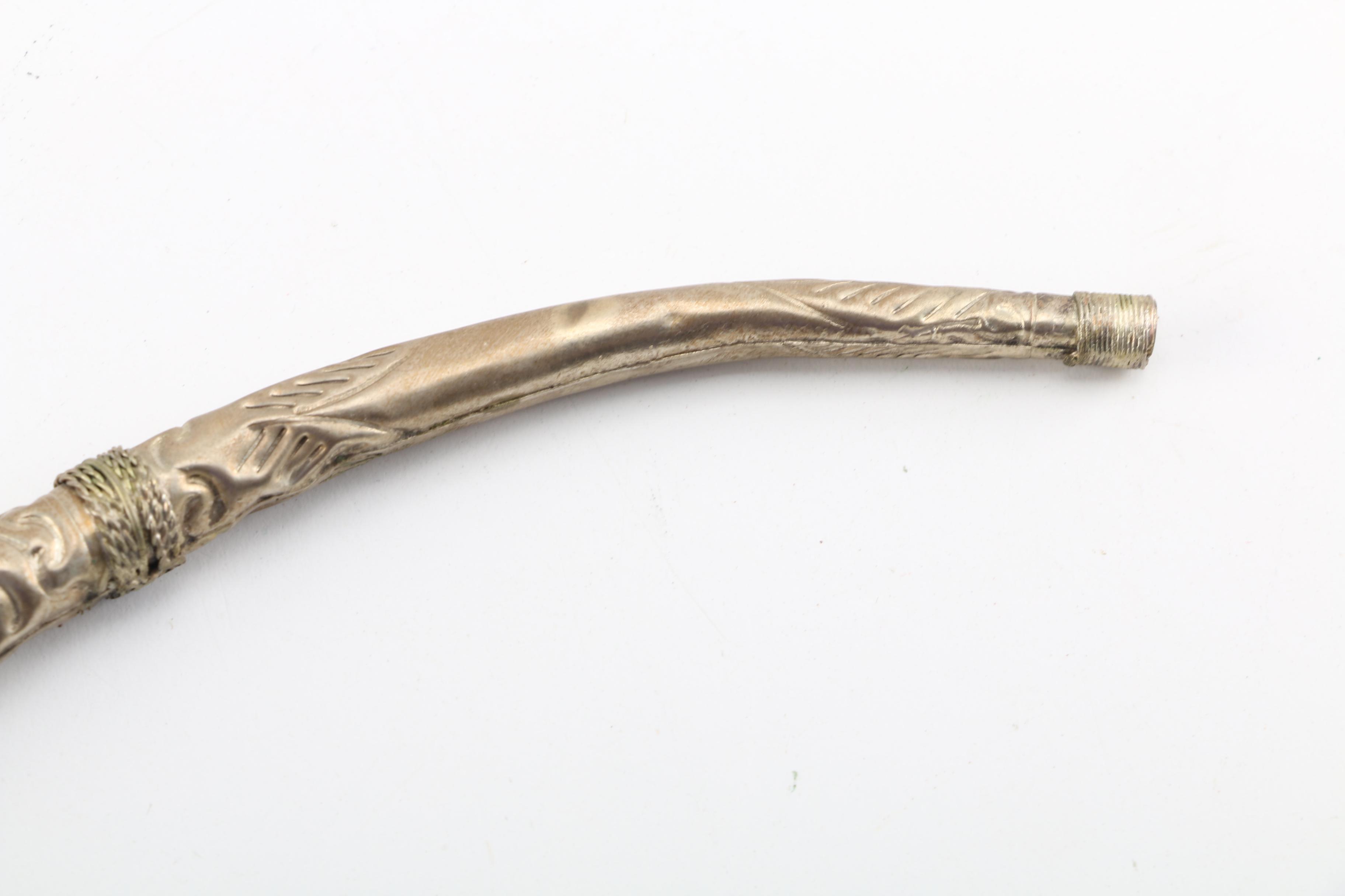 Vintage Brass and Earthenware Tobacco Pipe