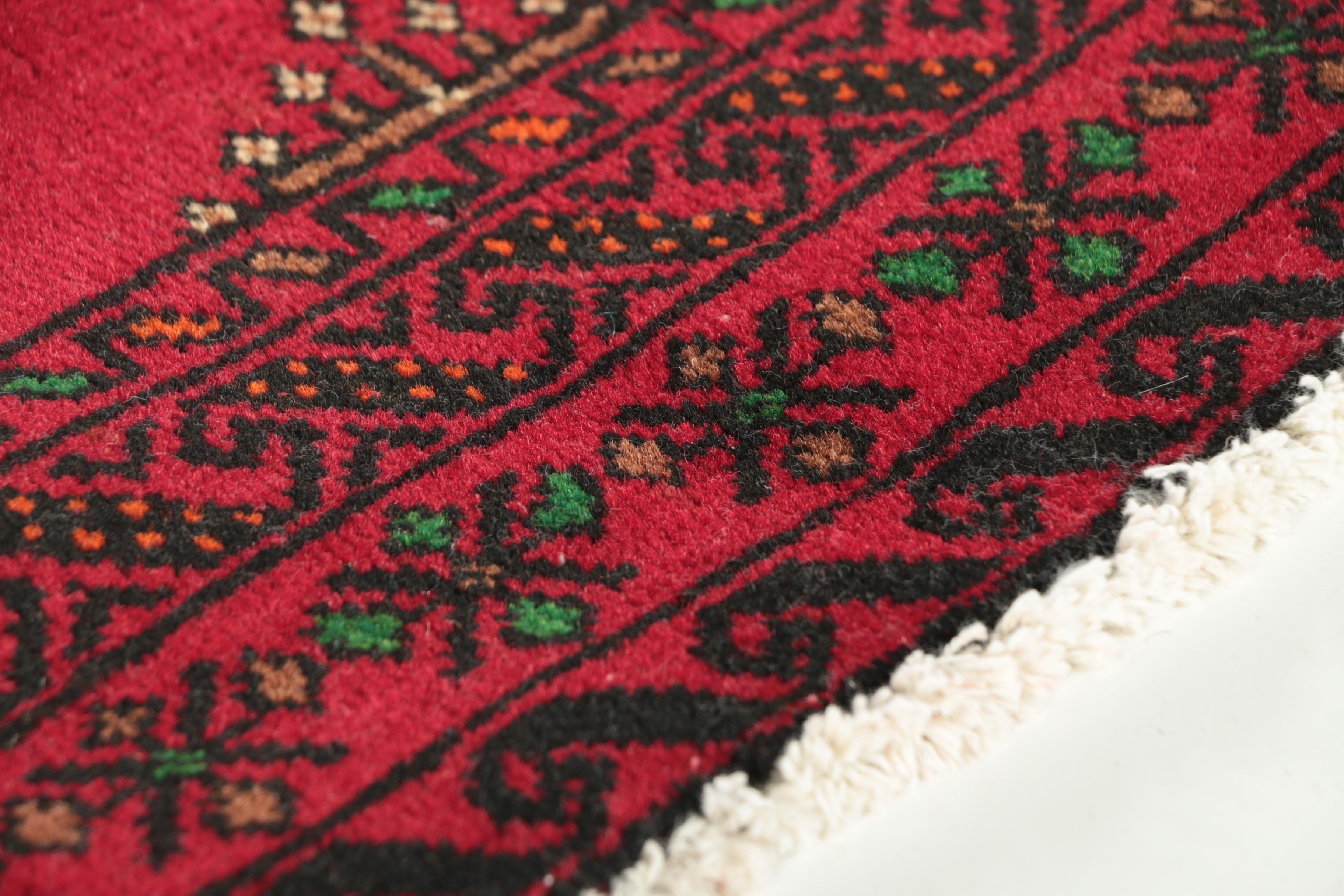 Hand-Knotted Bokhara Wool Accent Rug