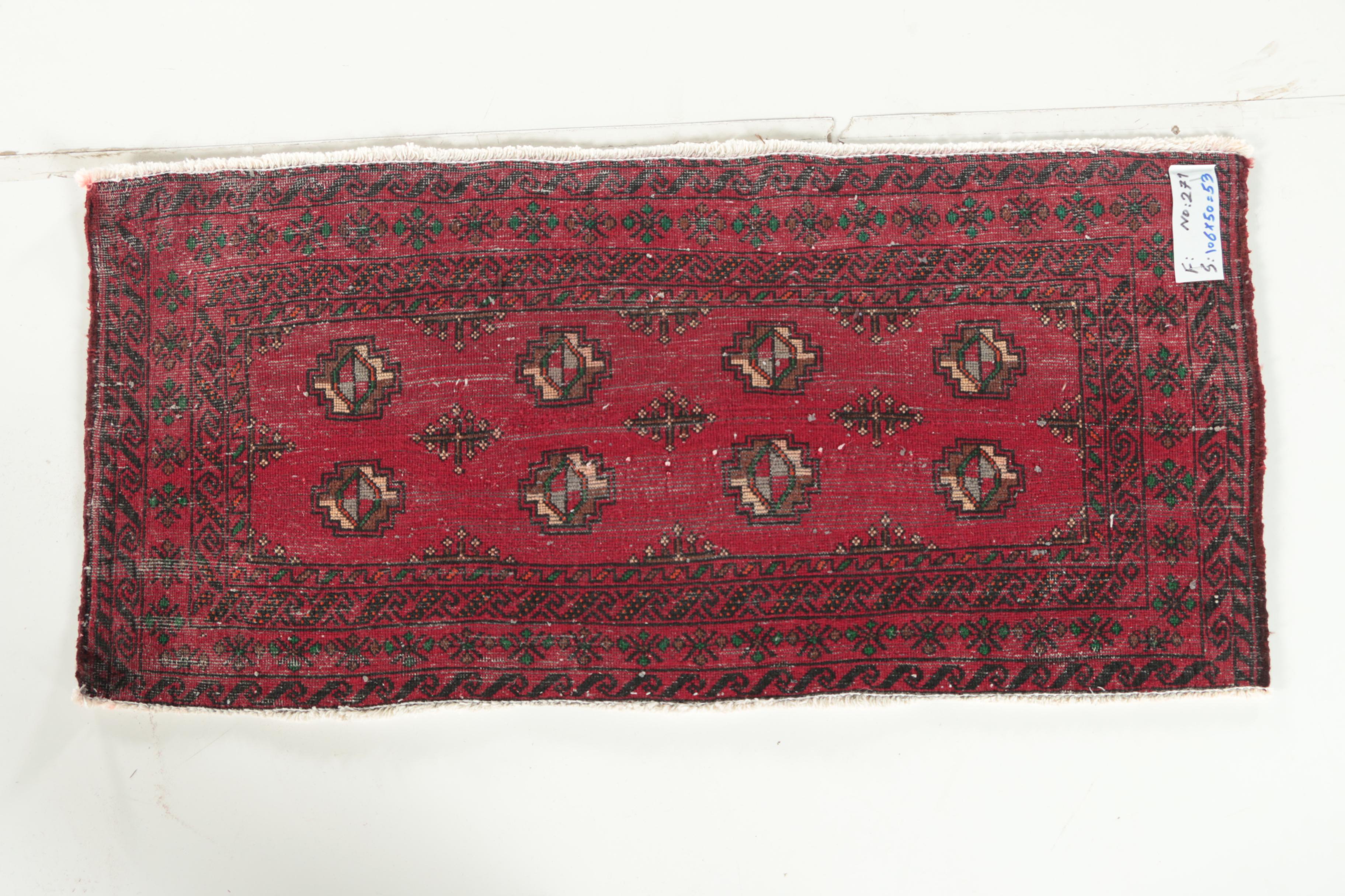 Hand-Knotted Bokhara Wool Accent Rug