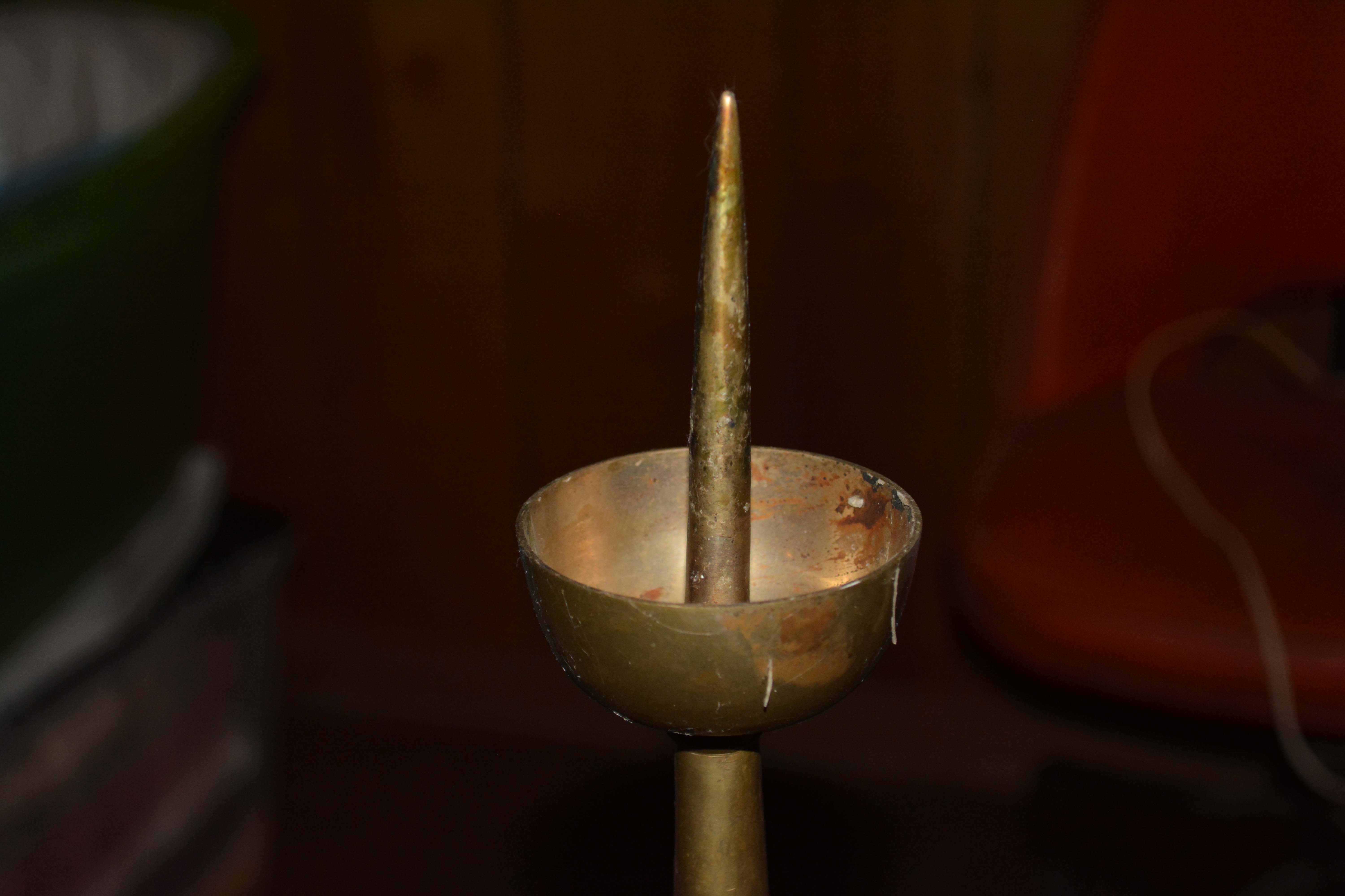 Vintage Brass Pricket Candle Holders