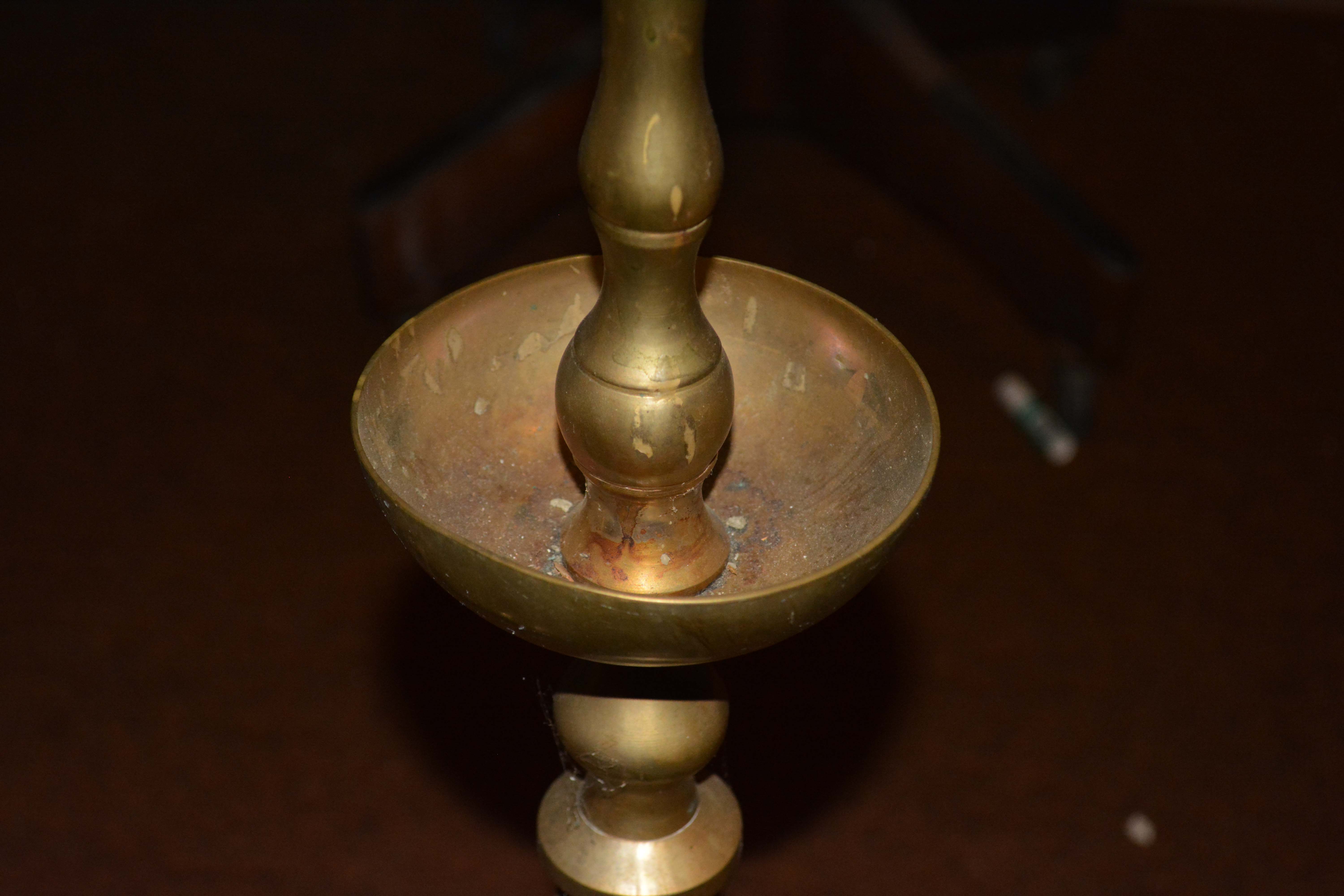 Vintage Brass Pricket Candle Holders