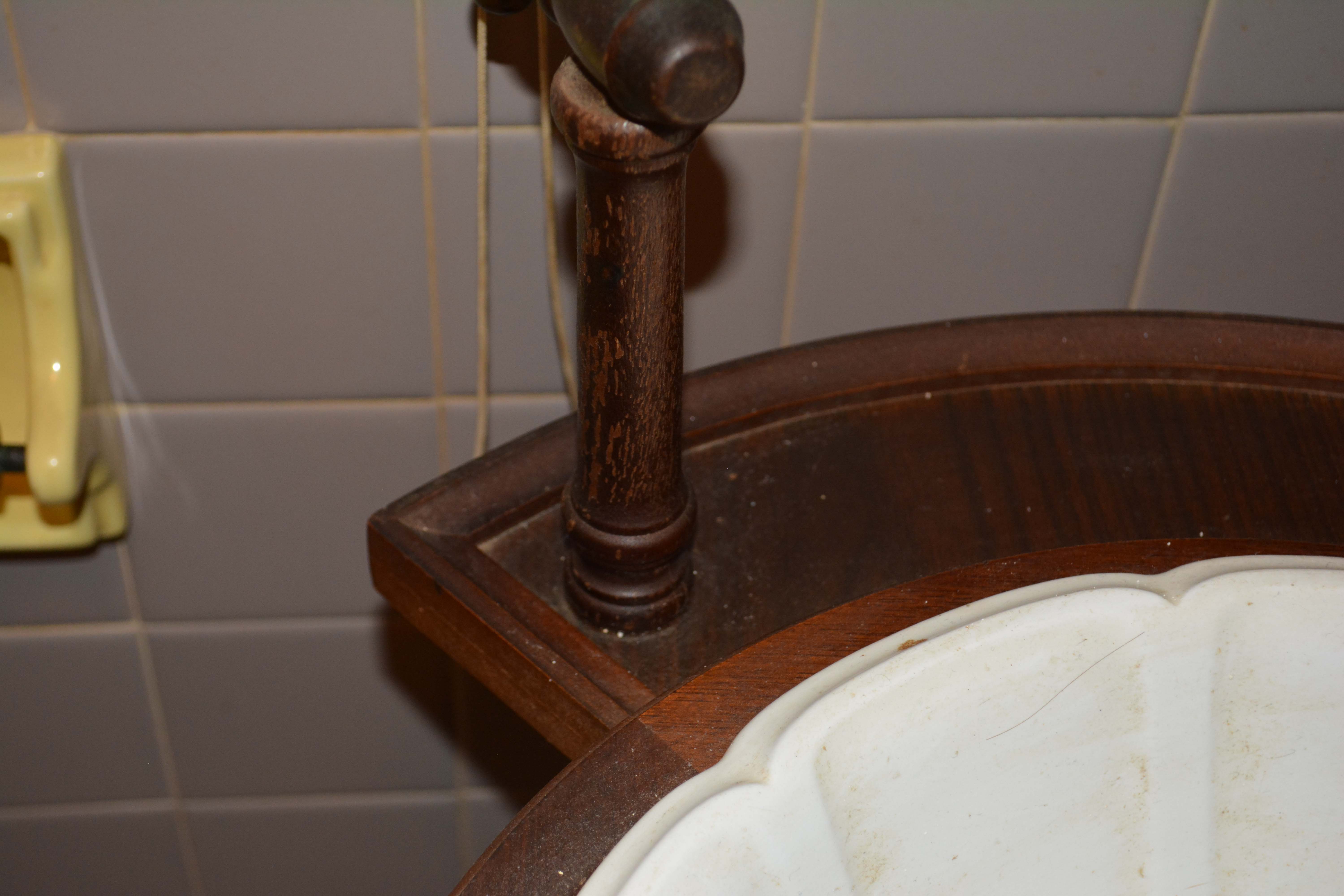 Wash Stand with Ironstone Basin and Pitcher