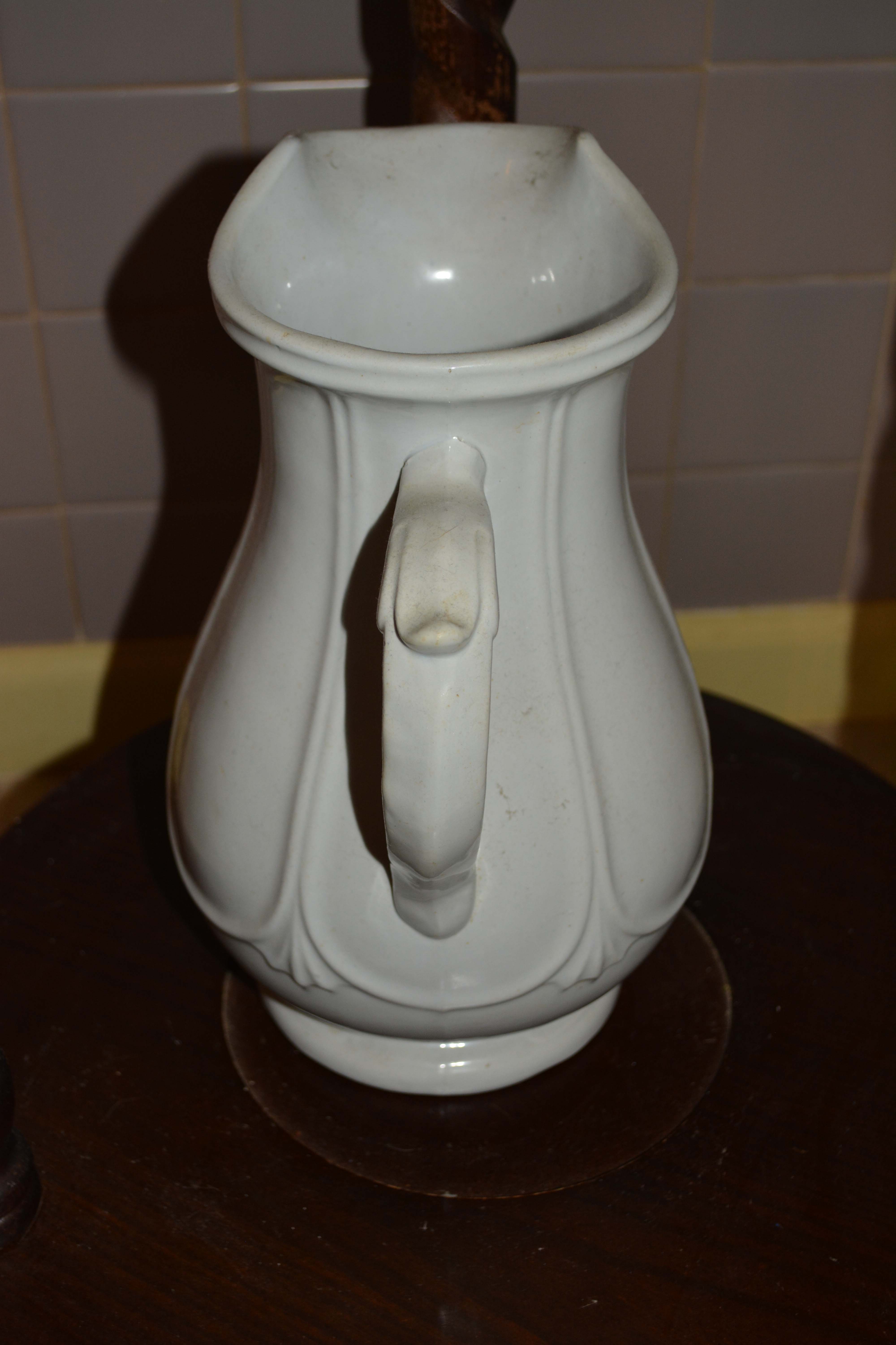 Wash Stand with Ironstone Basin and Pitcher