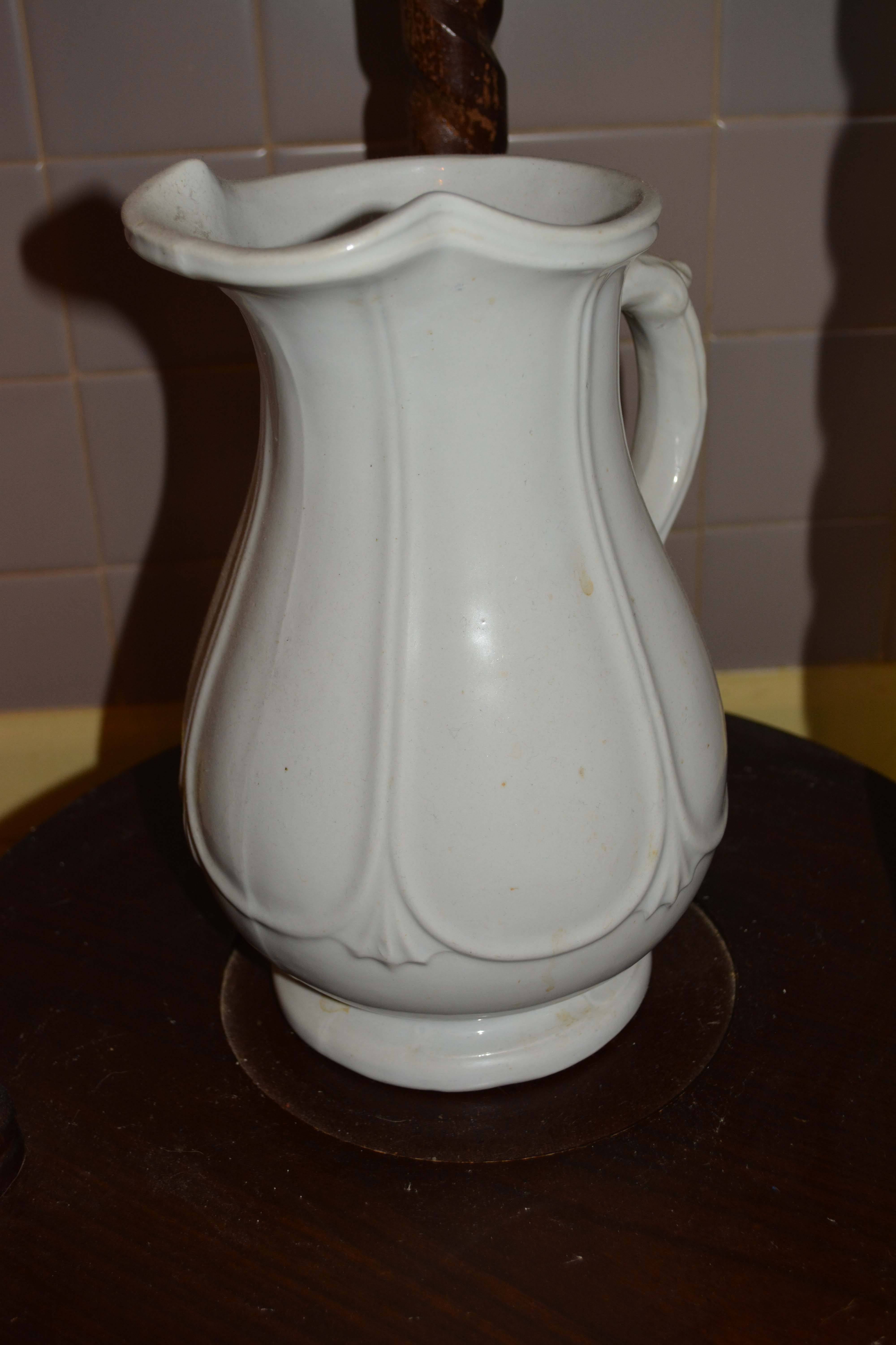 Wash Stand with Ironstone Basin and Pitcher