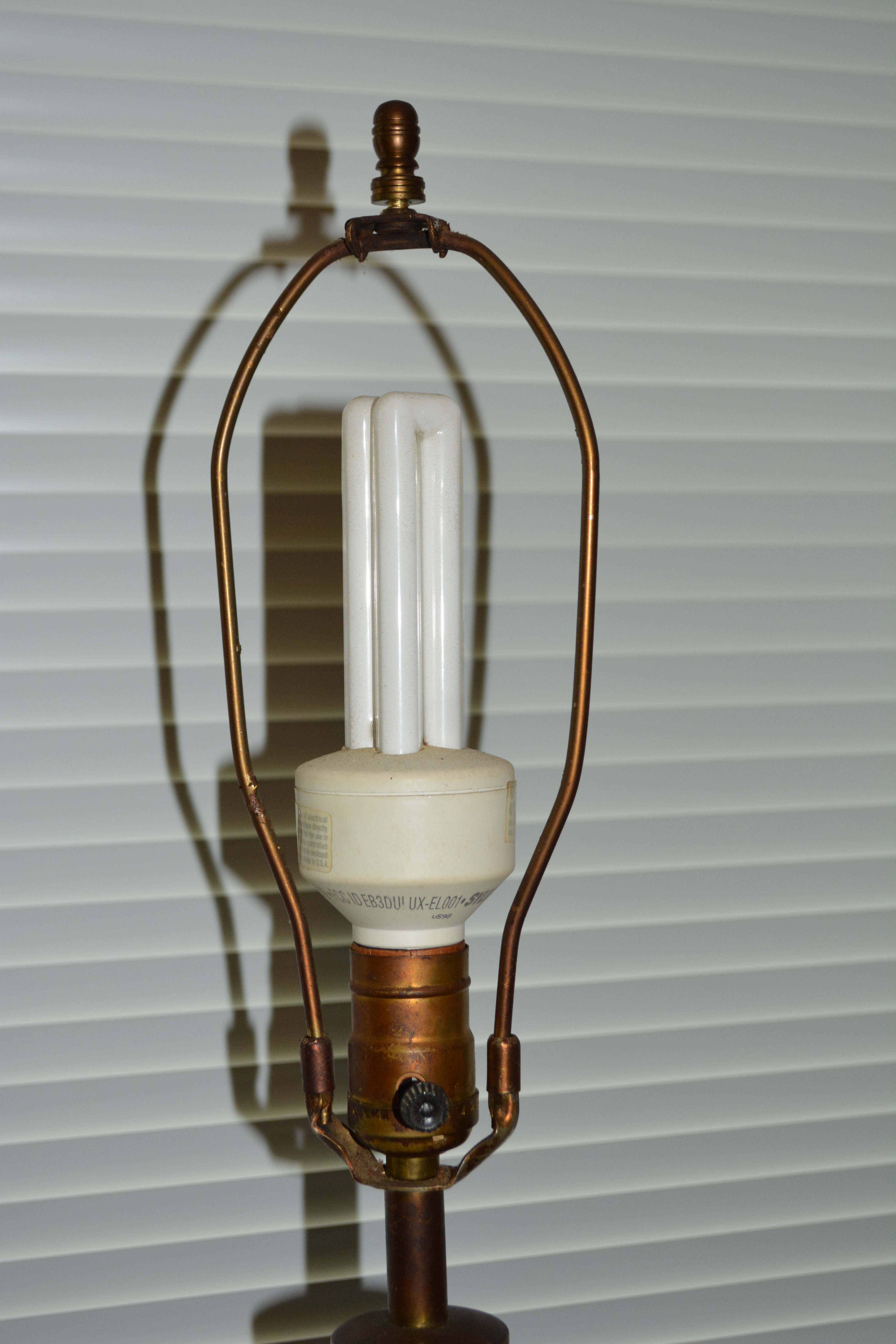 Vintage Marble and Brass Floor Lamp