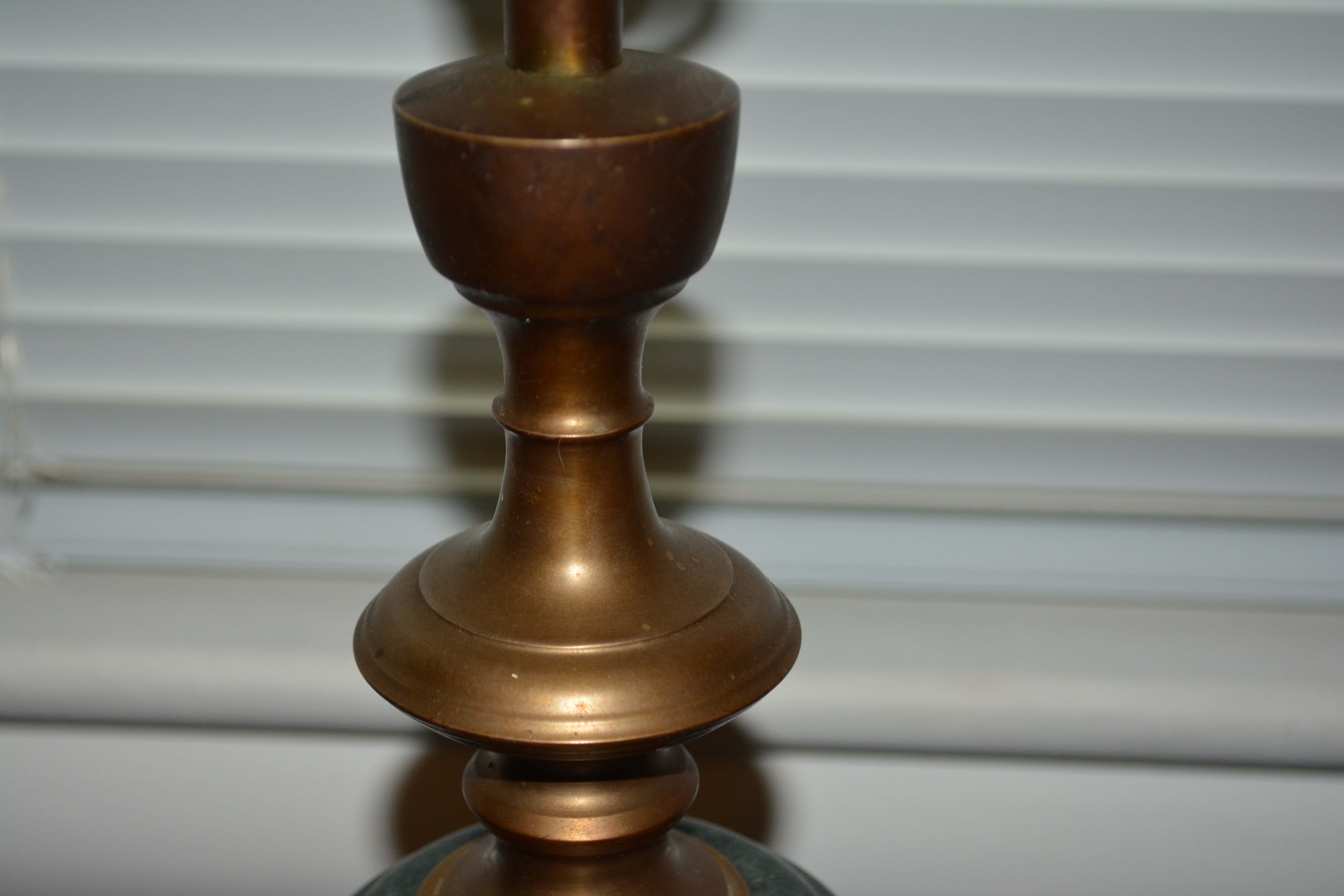 Vintage Marble and Brass Floor Lamp