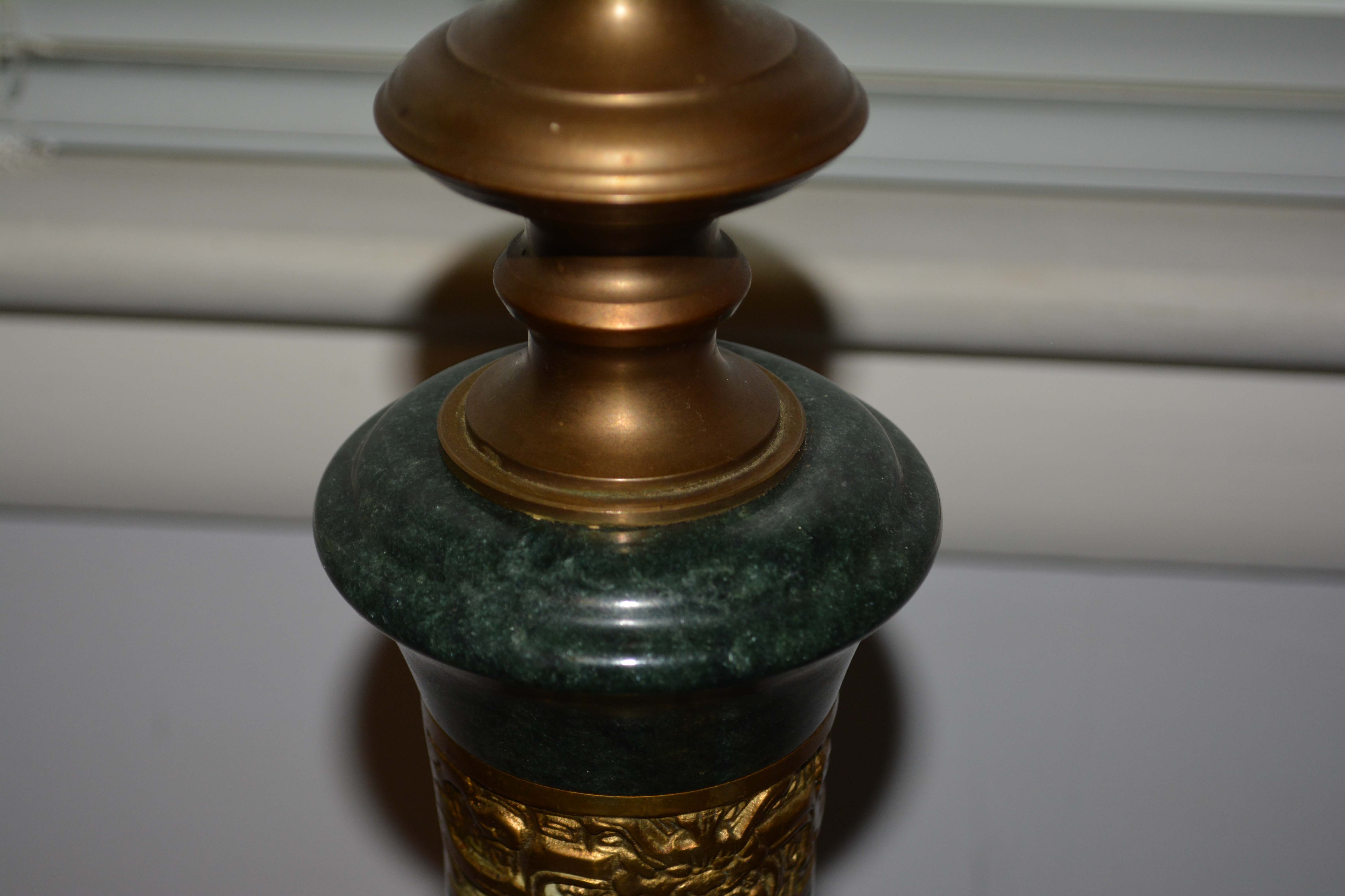 Vintage Marble and Brass Floor Lamp