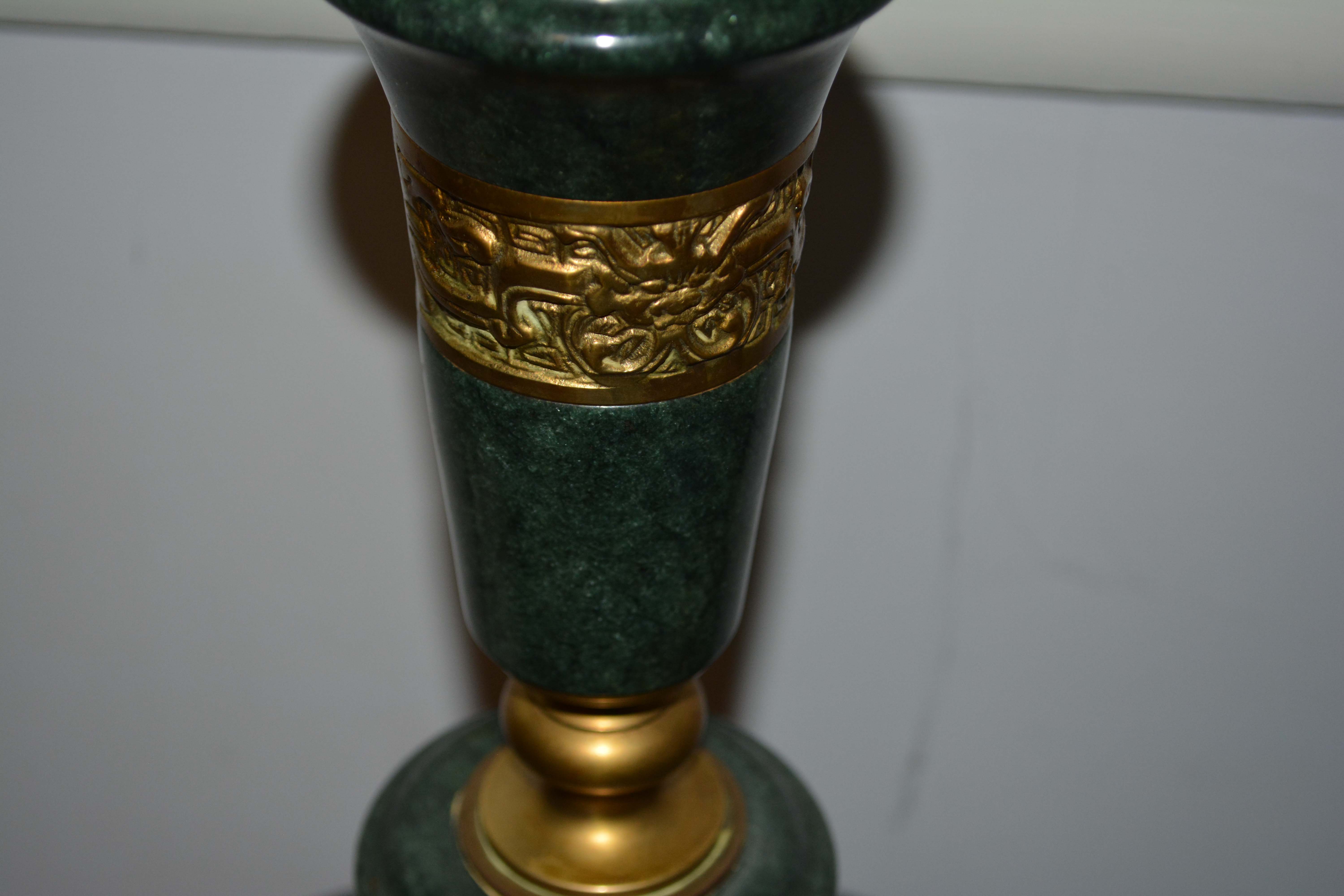 Vintage Marble and Brass Floor Lamp
